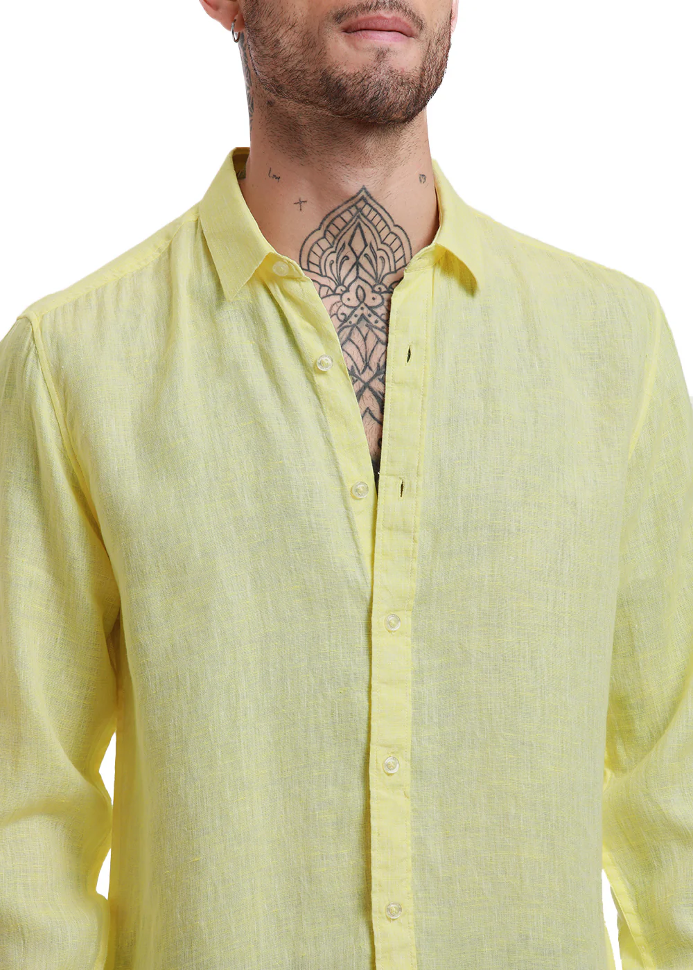 100% Pure Irish Lemon Yellow Linen Shirt - Image 5