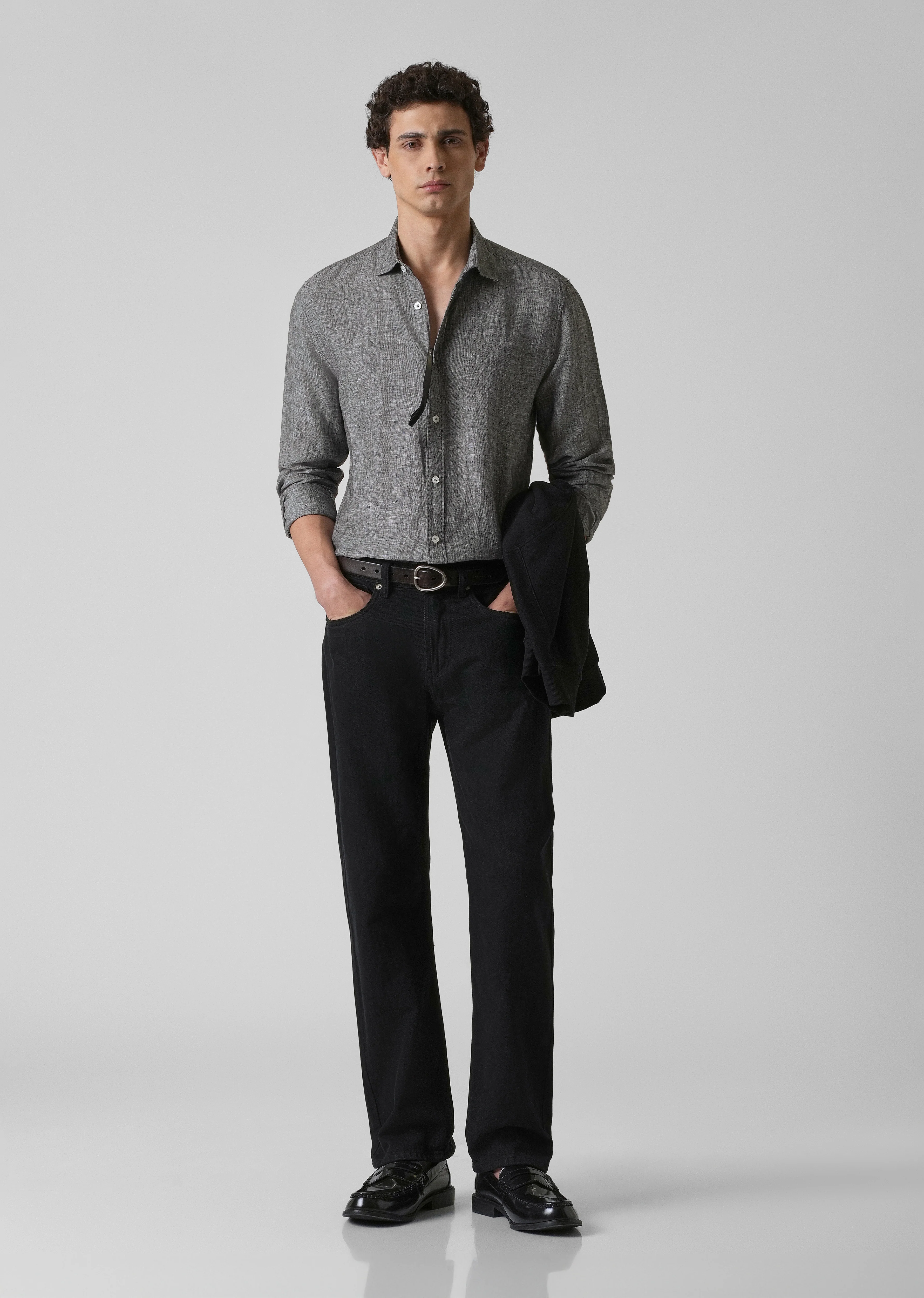 100% Pure Irish Mist Grey Linen Shirt - Image 6