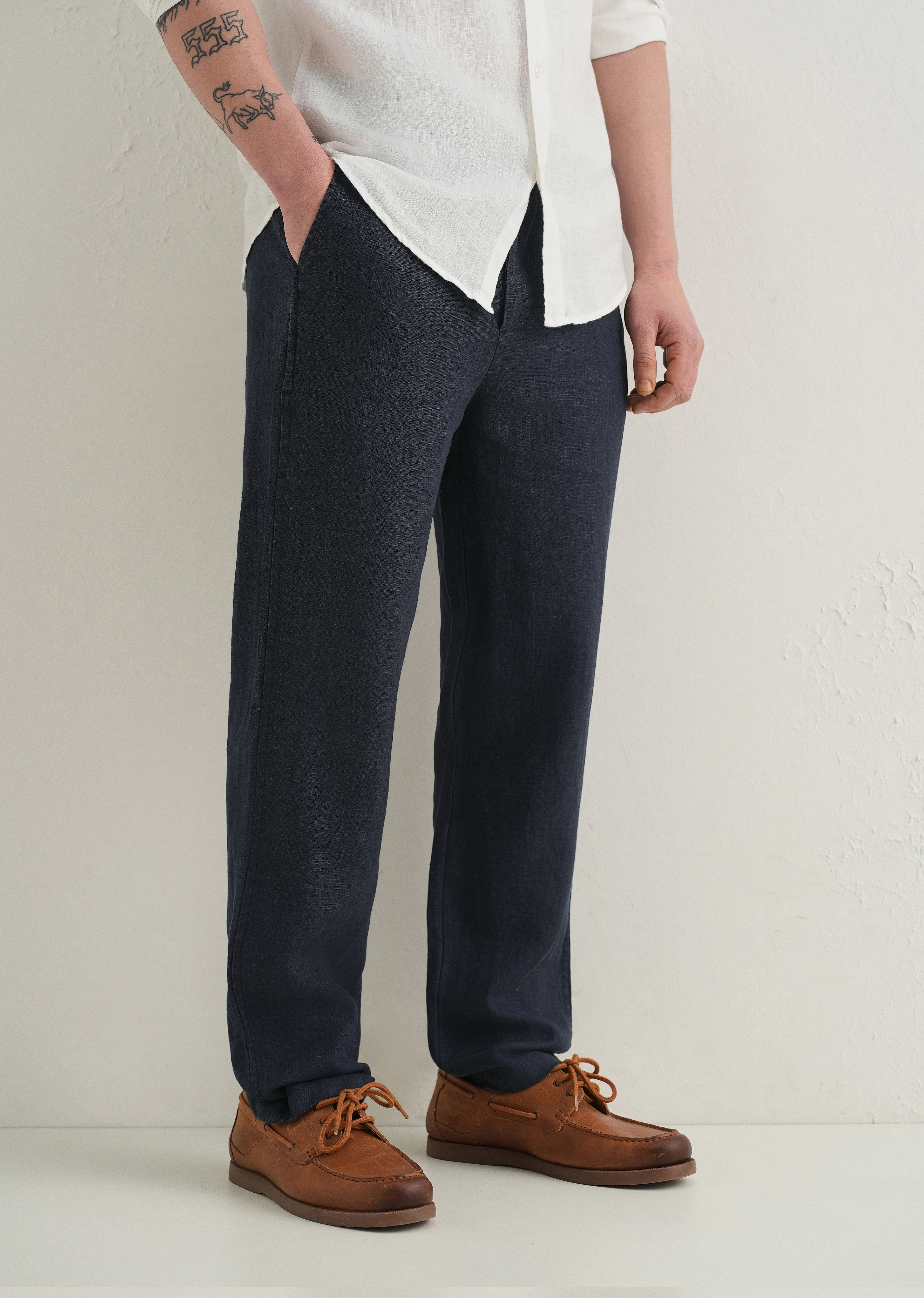 Admiral Blue Linen Pant - Image 7