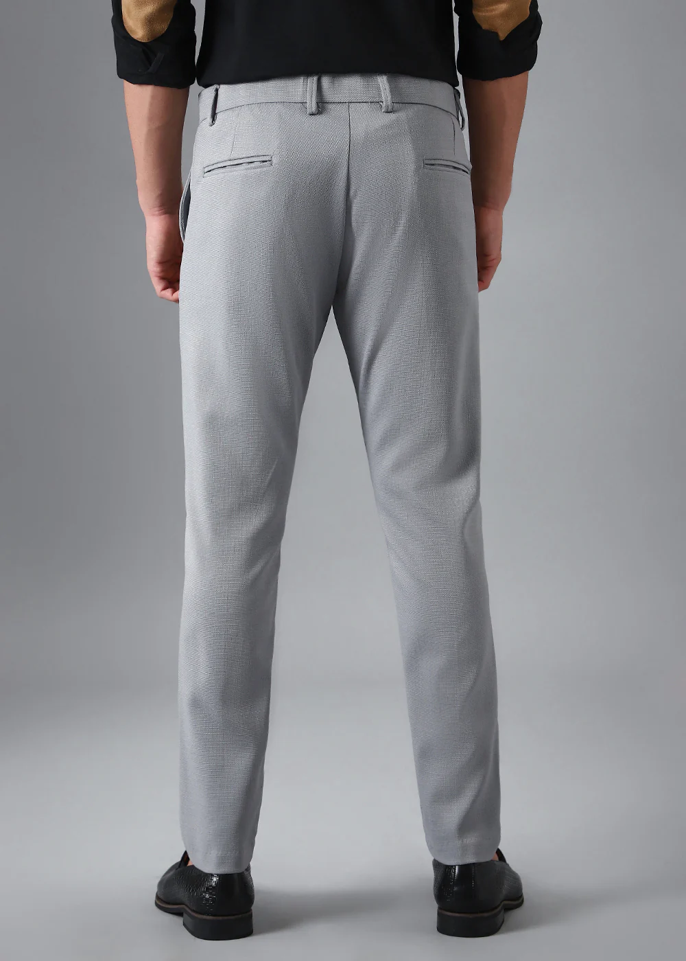Ash Grey Blended Linen Formal Trouser - Image 4