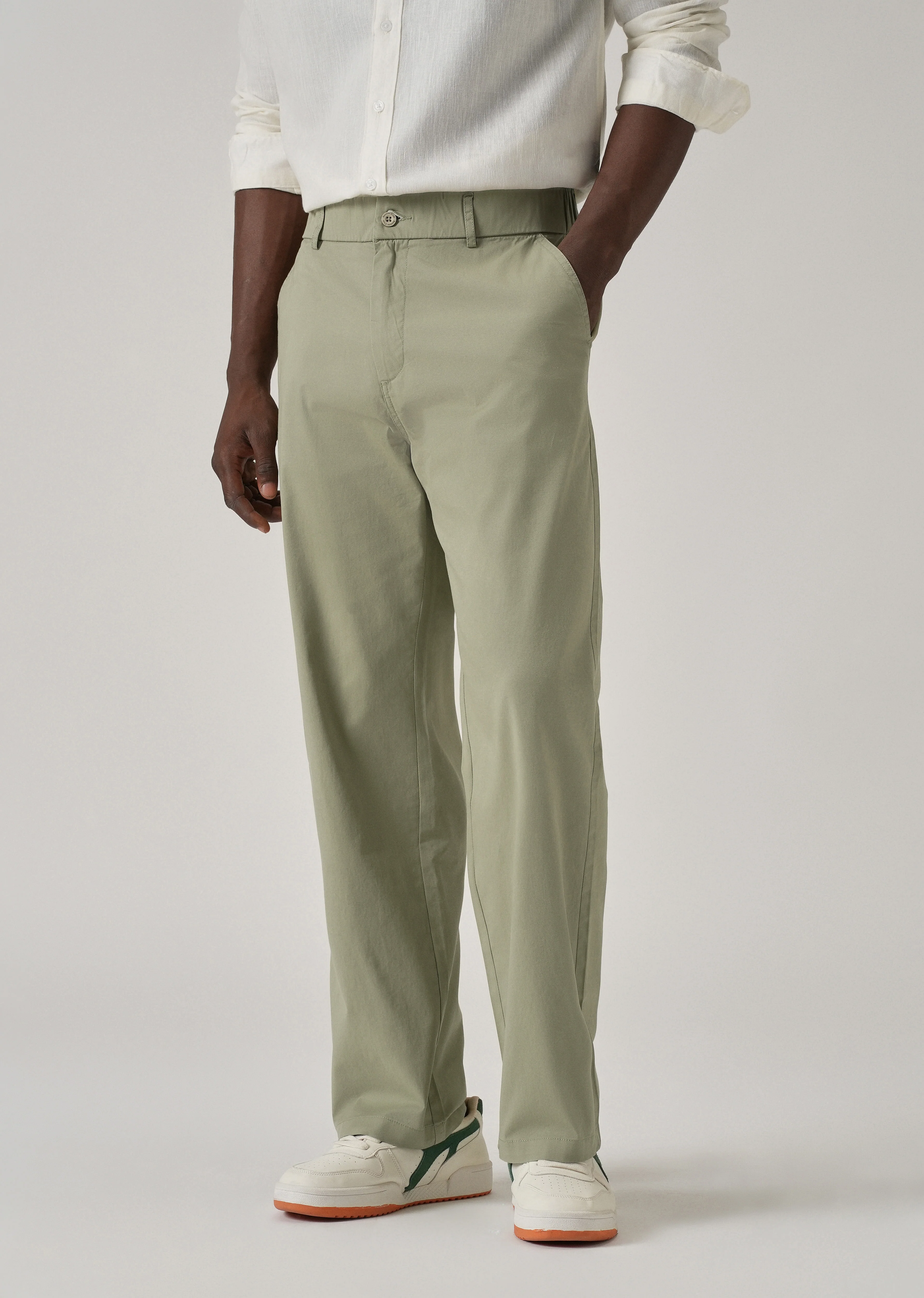 Baggy Fit Green Chinos