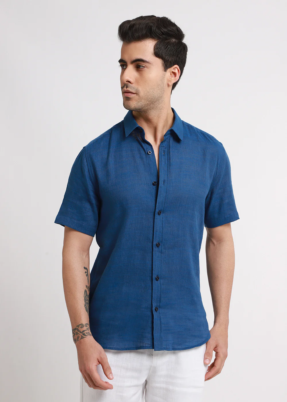 Batiste Blue Topaz Linen shirt - Image 3