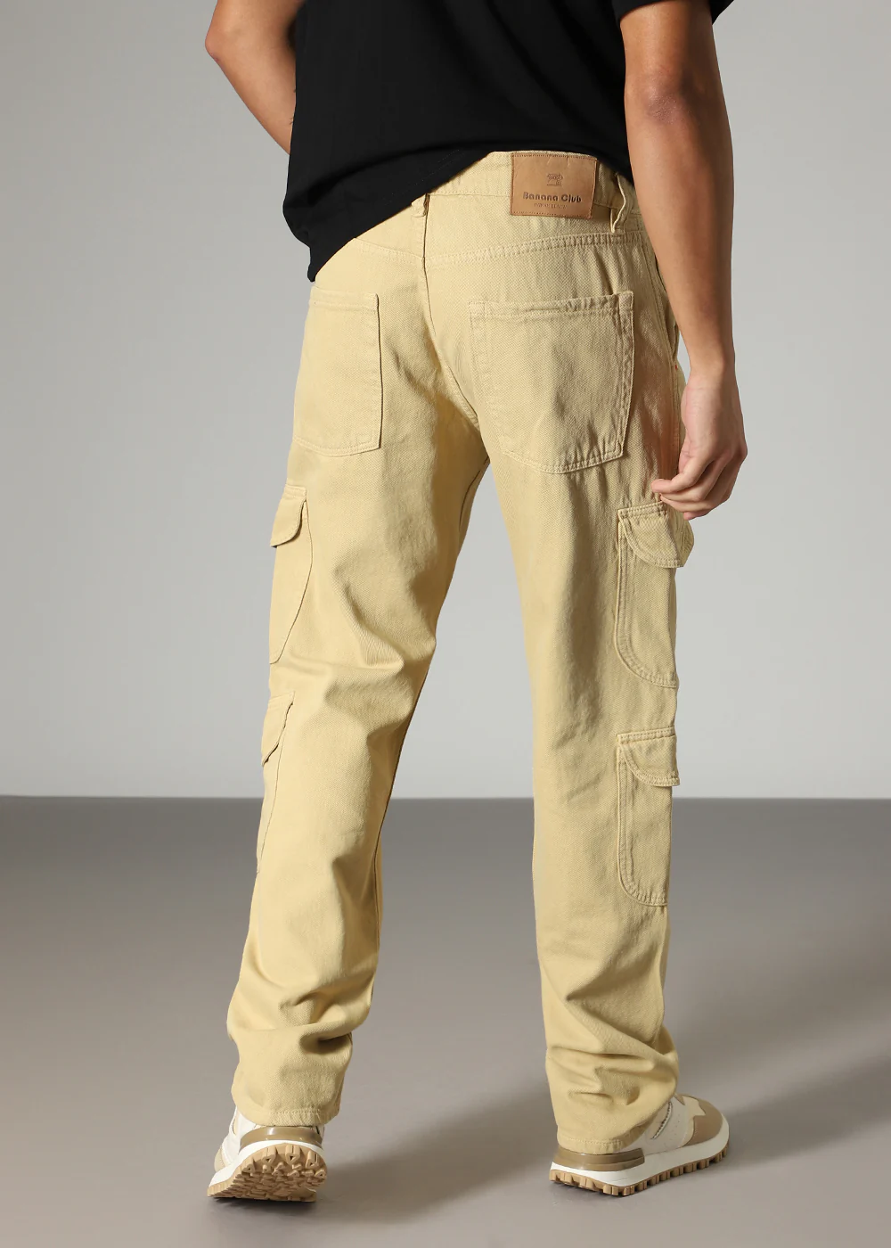 Beige Double Pocket Cargo Denim - Image 4