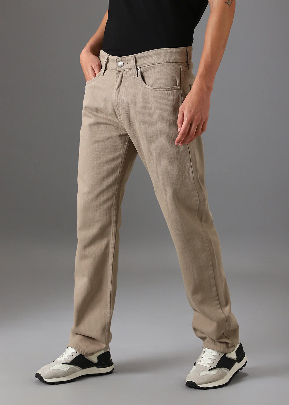 Beige Regular Fit Denim - Image 3