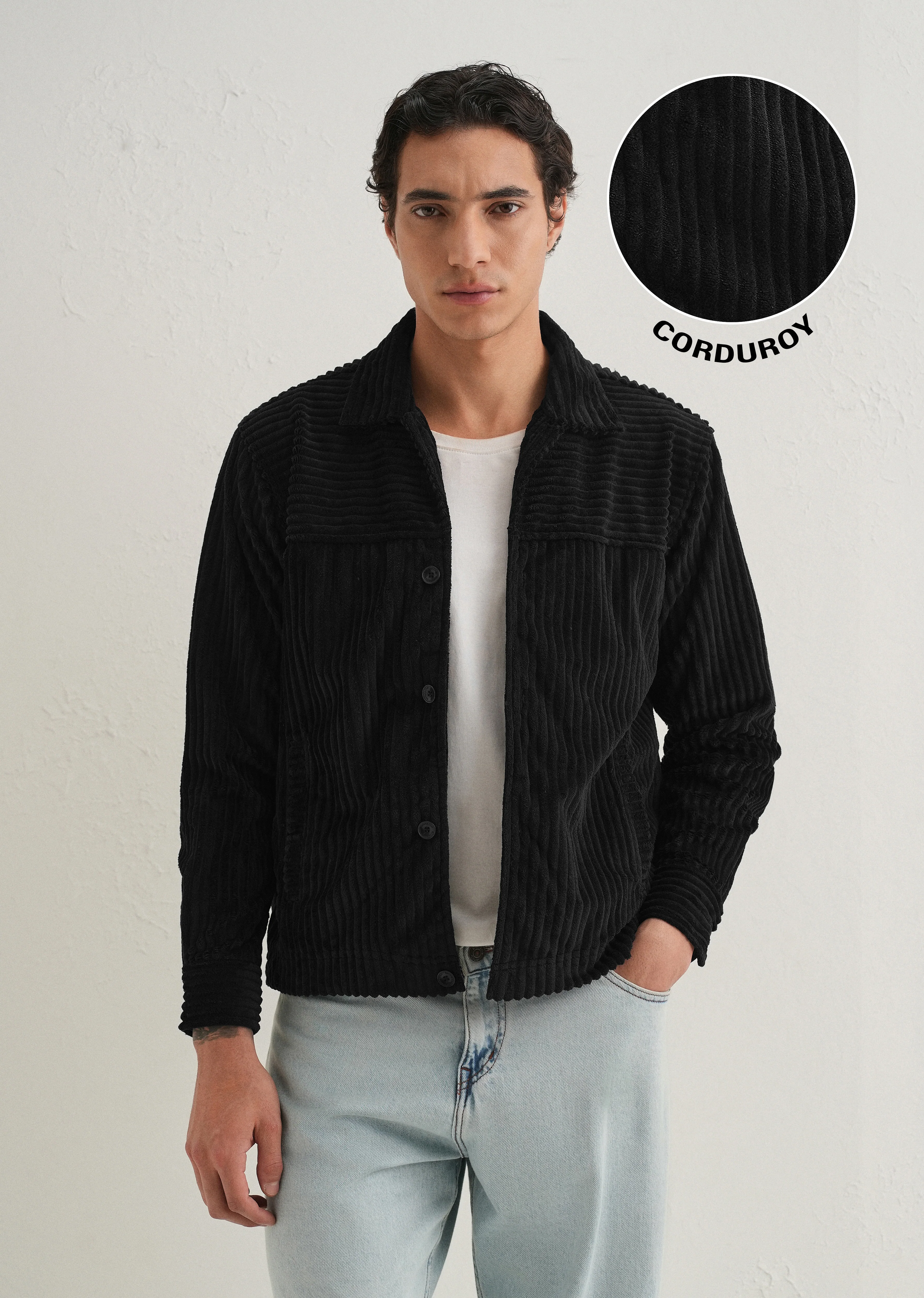 Black Corduroy Shacket