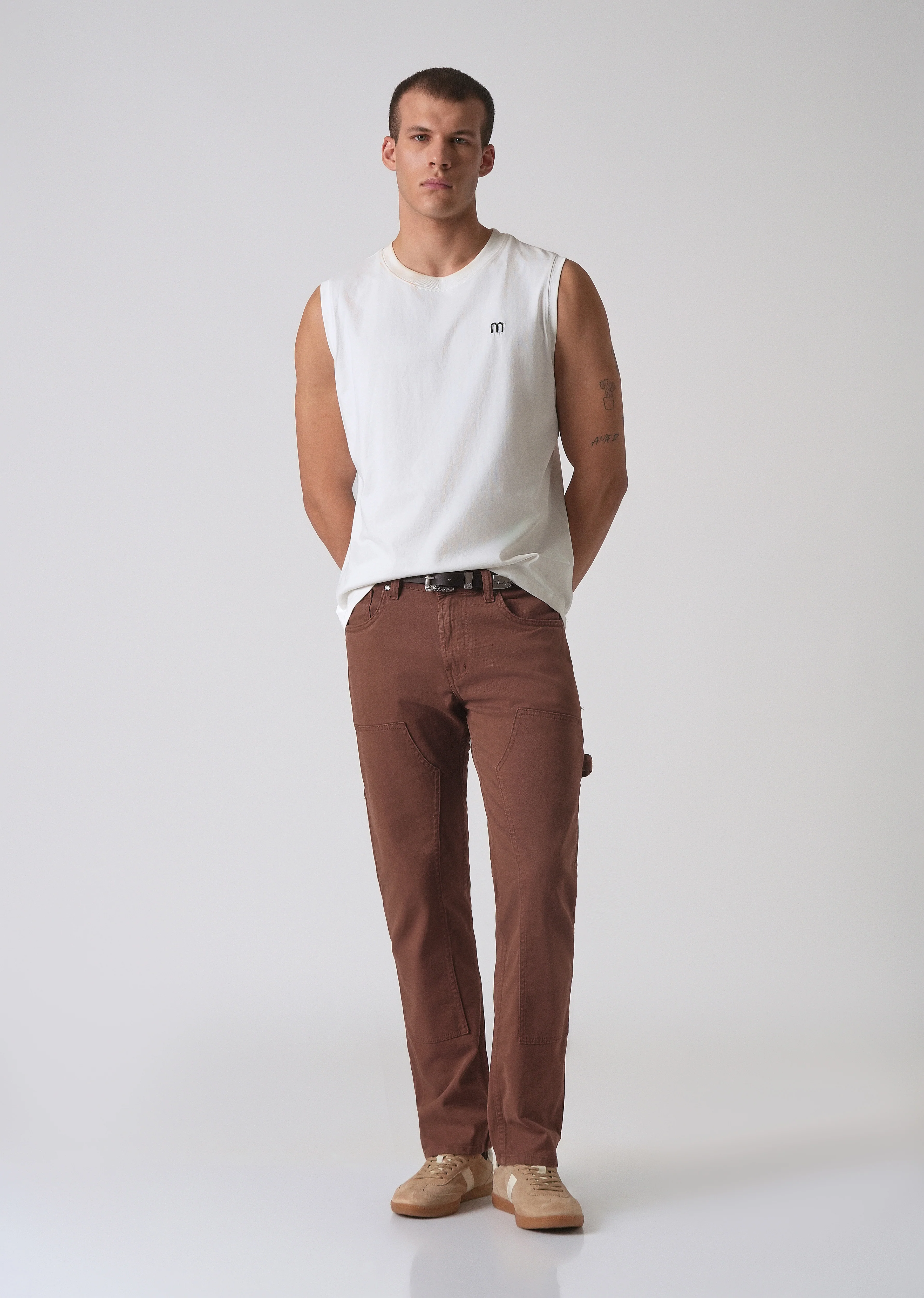 Brick brown cargo denim - Image 6