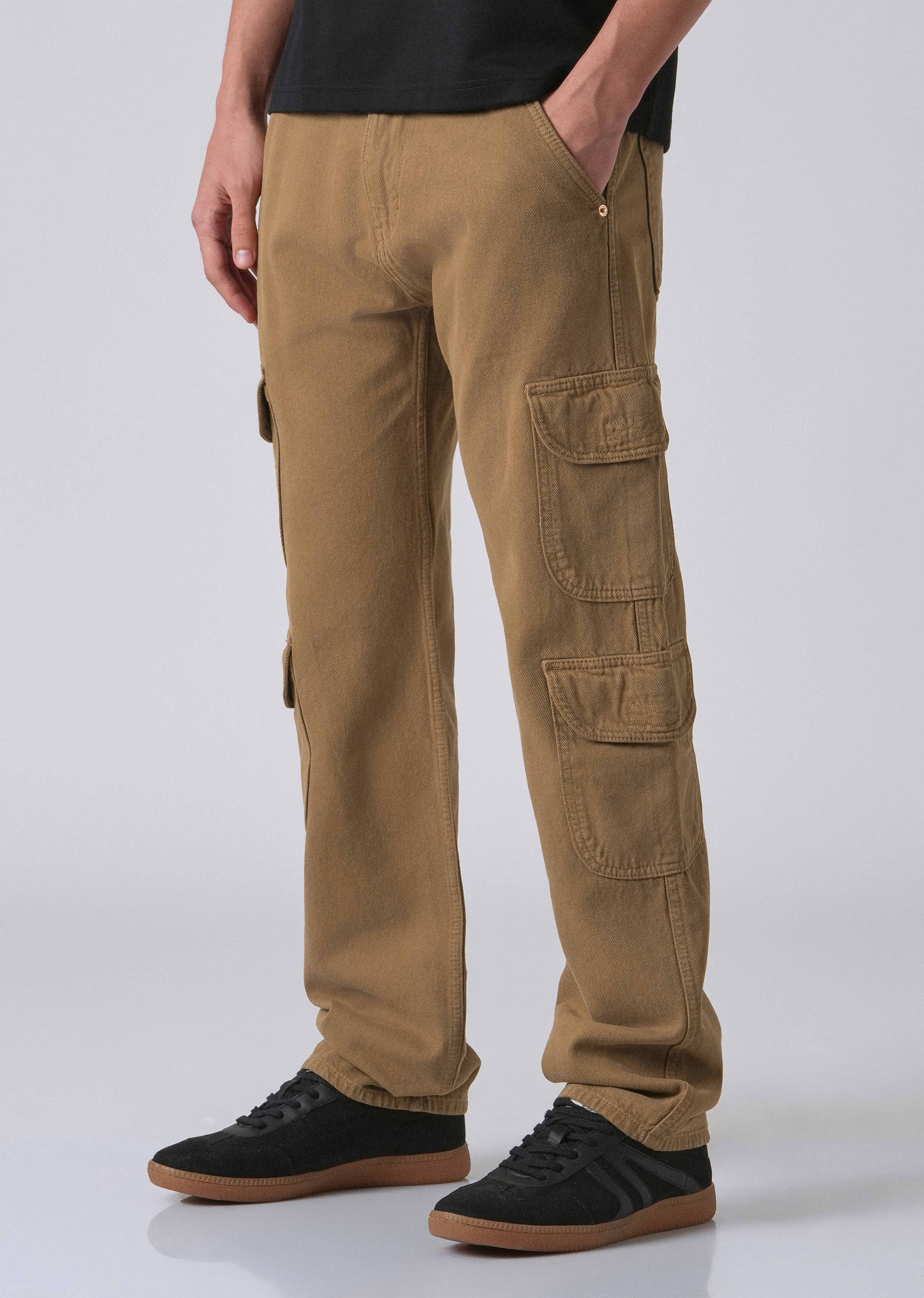 Brown Double Pocket Cargo Denim - Image 7