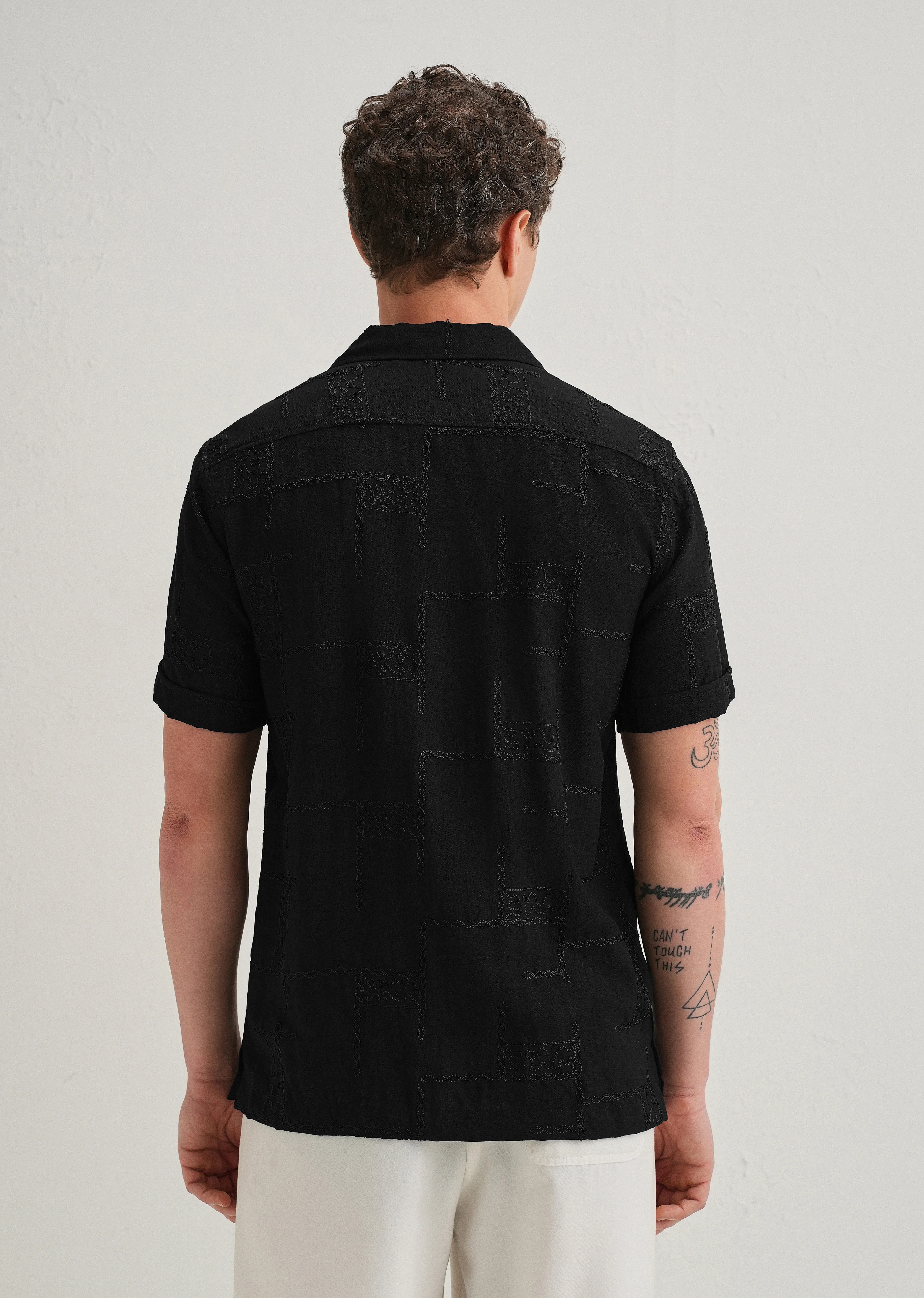 Carbon Black Embroidered Shirt - Image 3