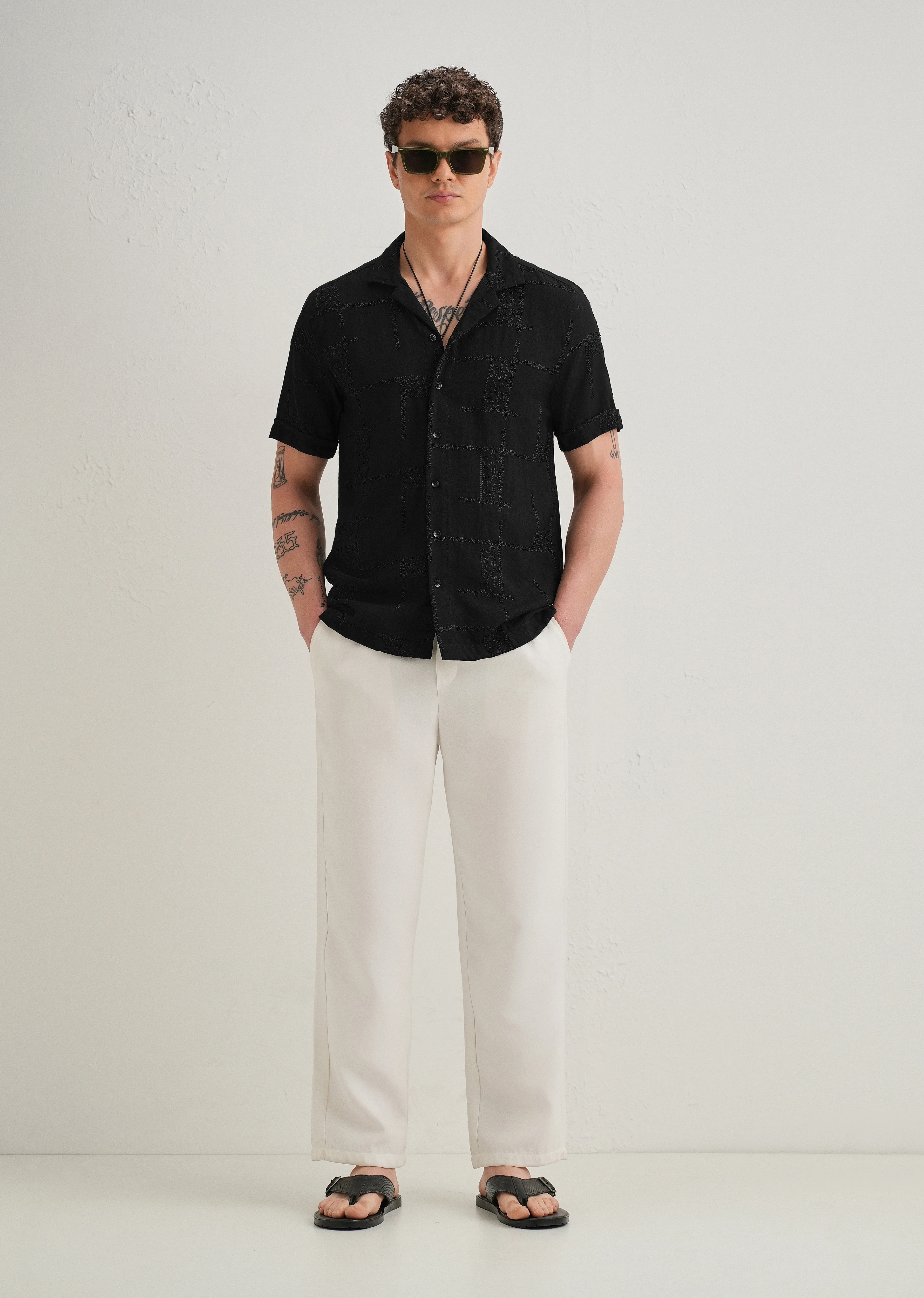 Carbon Black Embroidered Shirt - Image 6