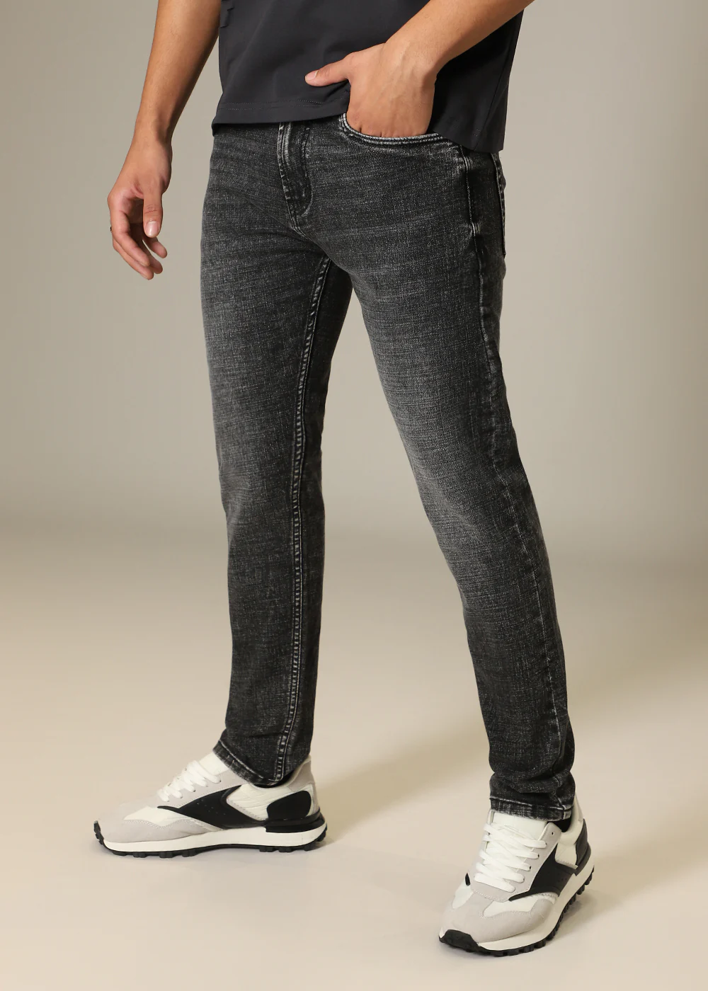 Charcoal Black Slim Fit Jeans - Image 3