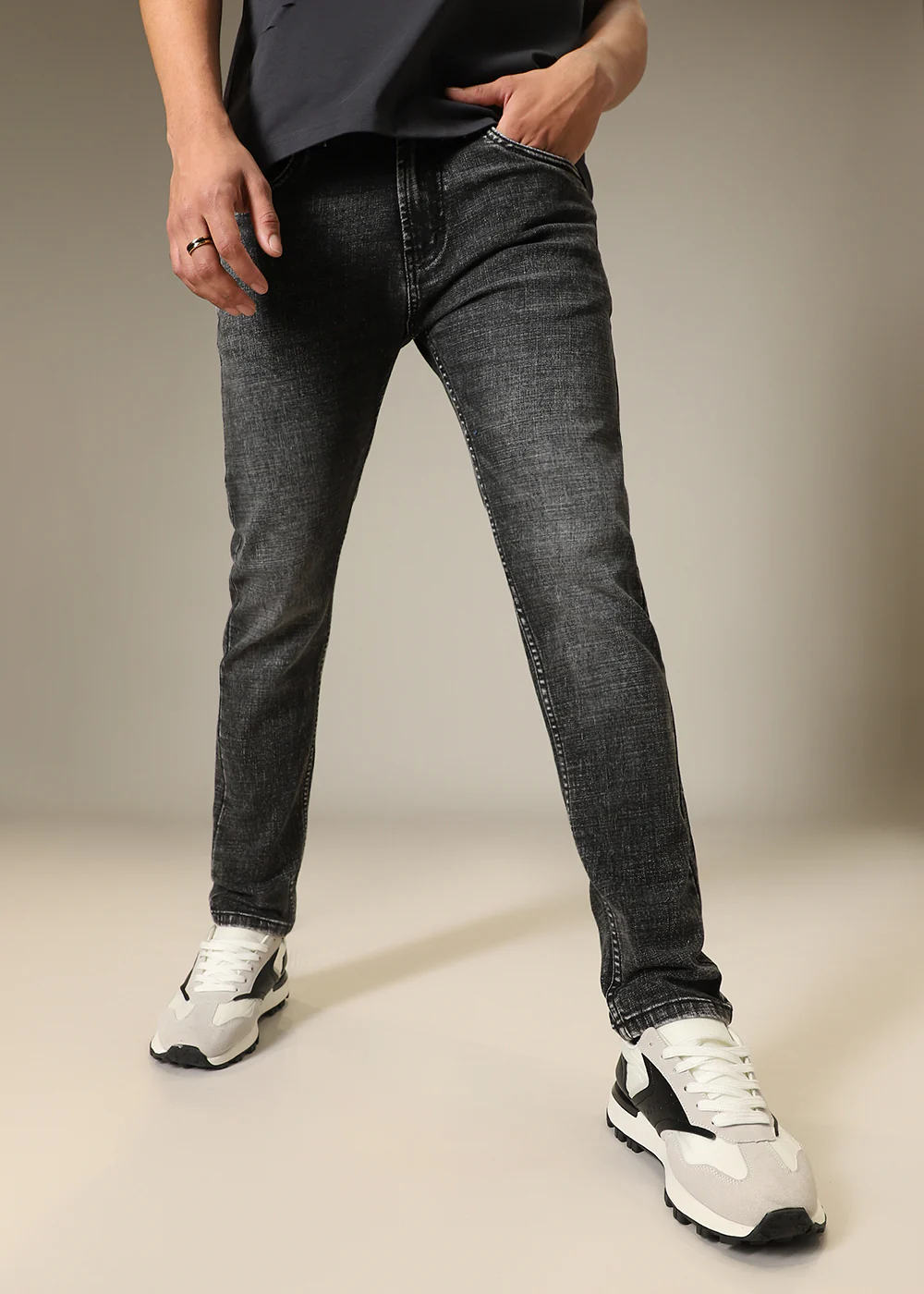 Charcoal Black Slim Fit Jeans - Image 6