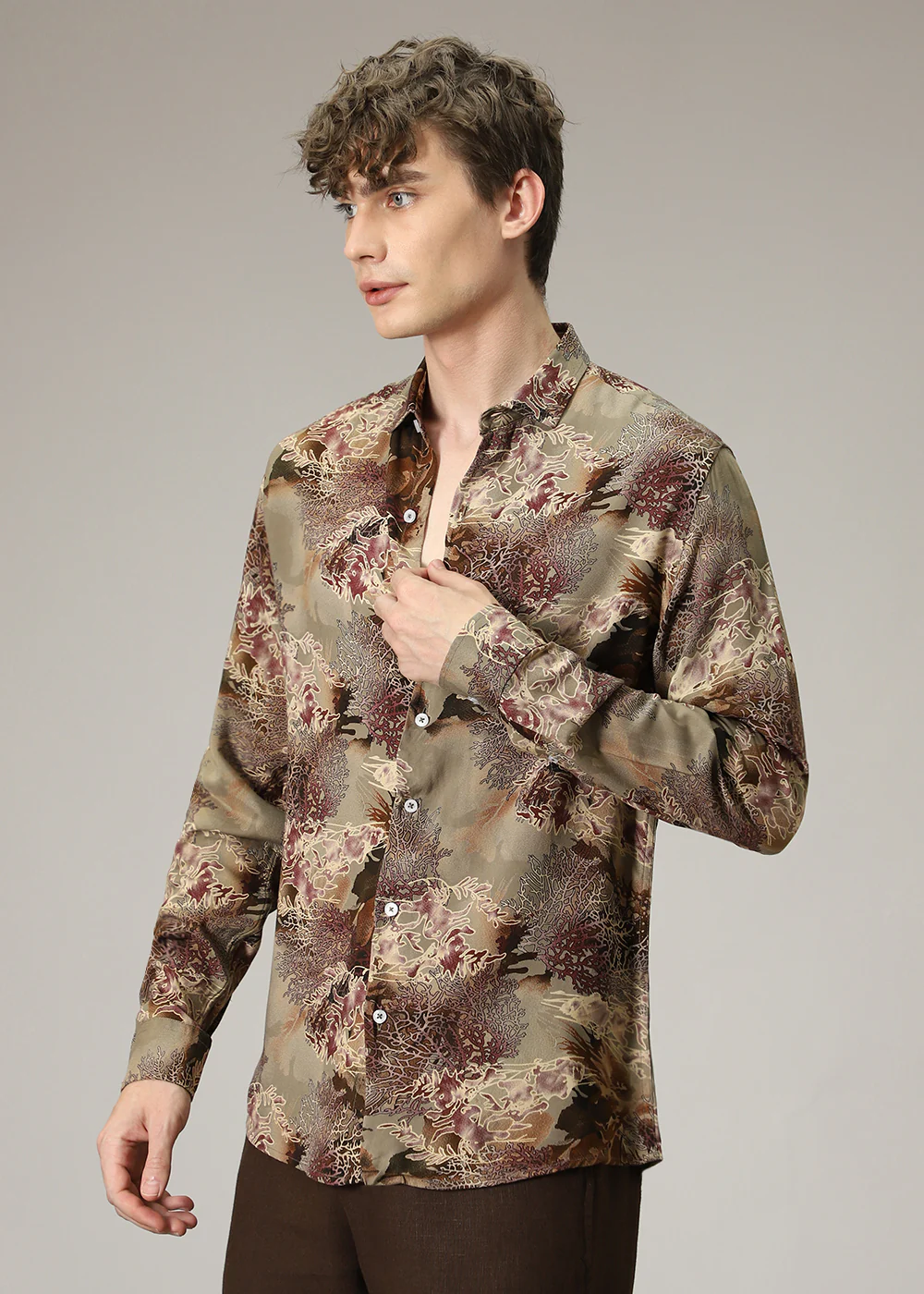 Coral Tan Feather shirt - Image 5