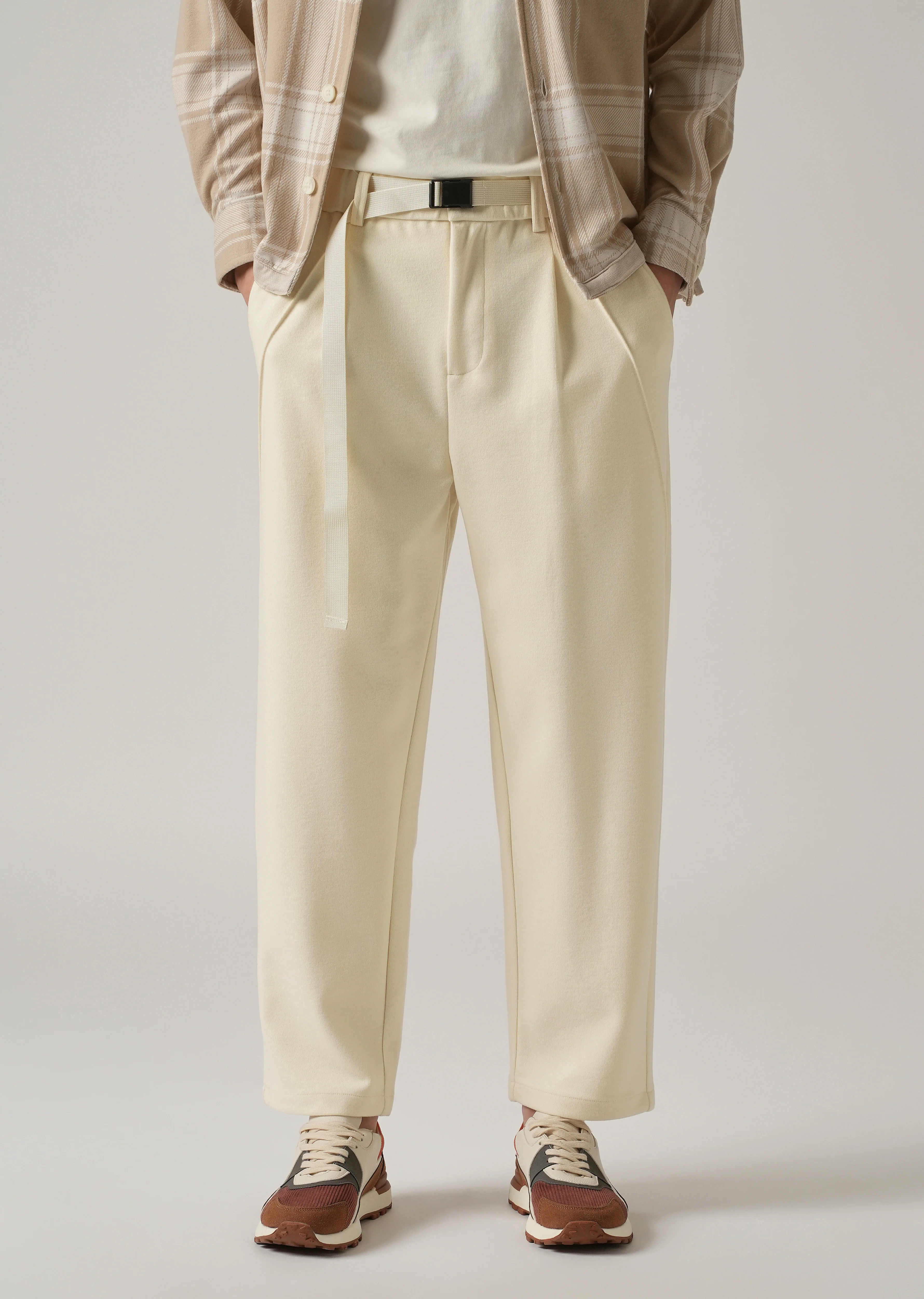Cream Corduroy Relaxed Fit Pant