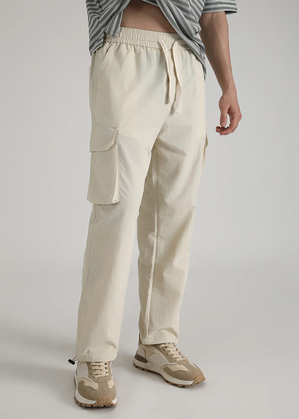 Cream Relaxed Fit Cargo Pant