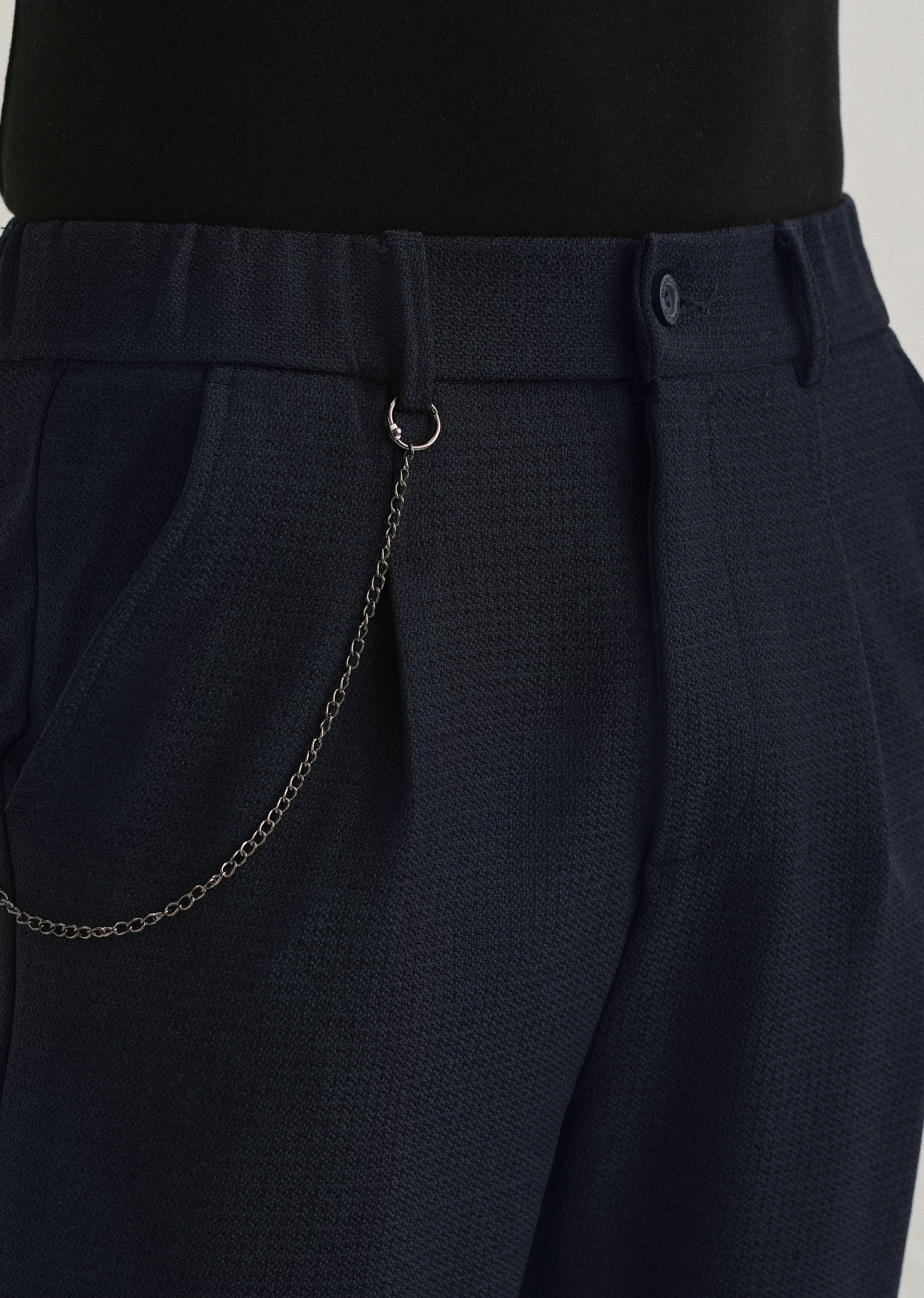 Dark Blue Textured Korean Pant - Image 5