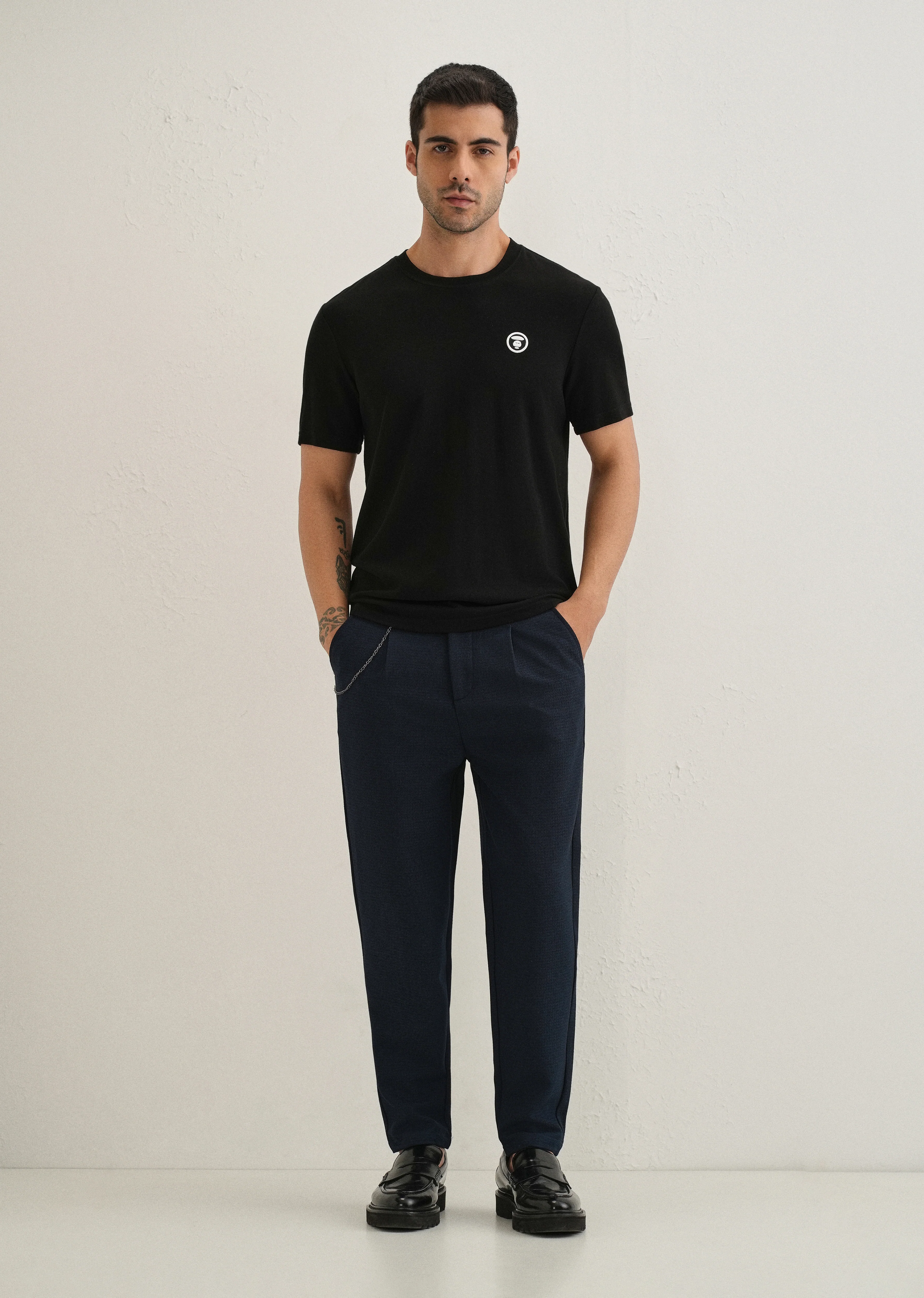 Dark Blue Textured Korean Pant - Image 6