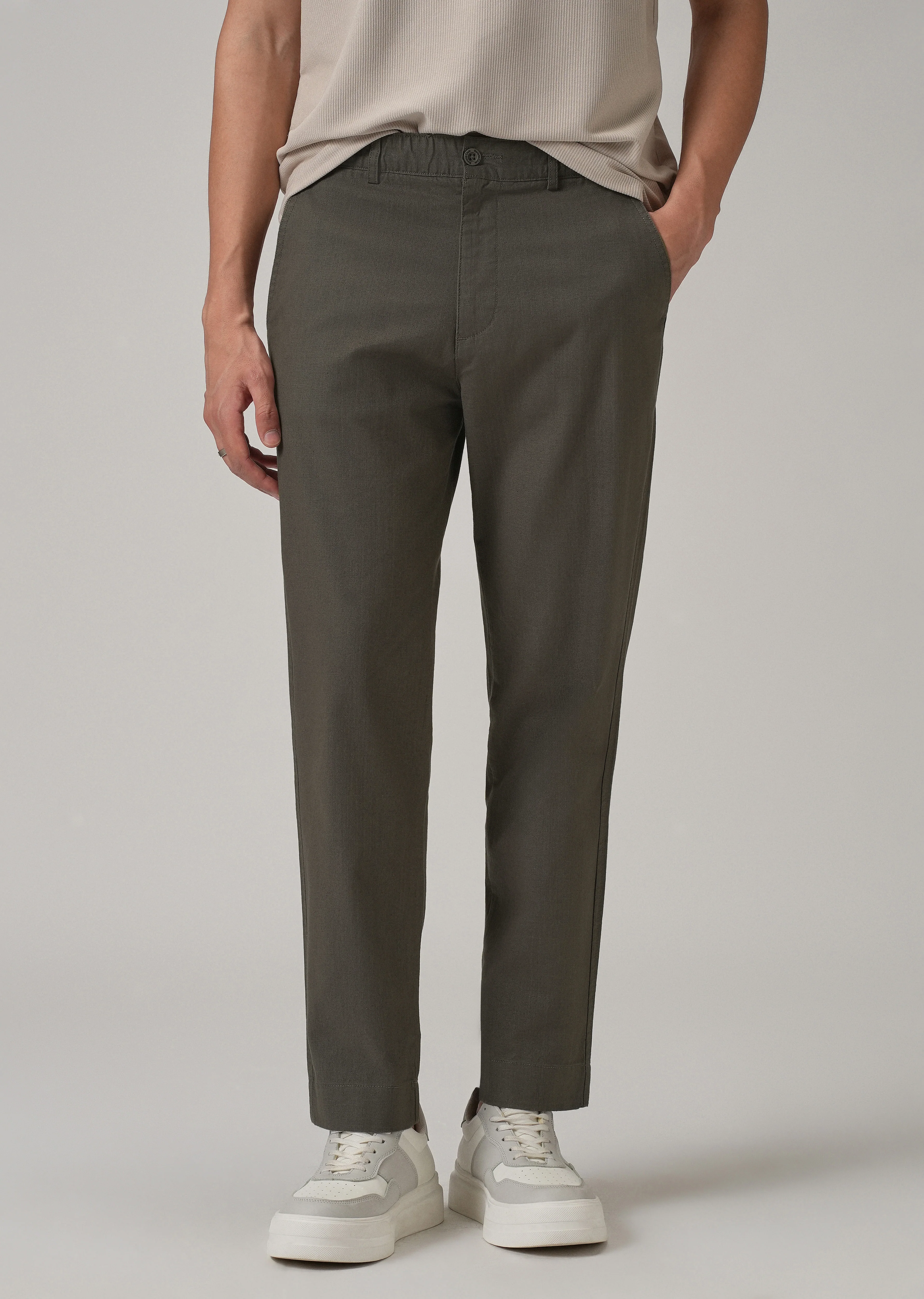 Dark Grey Cotton Trouser