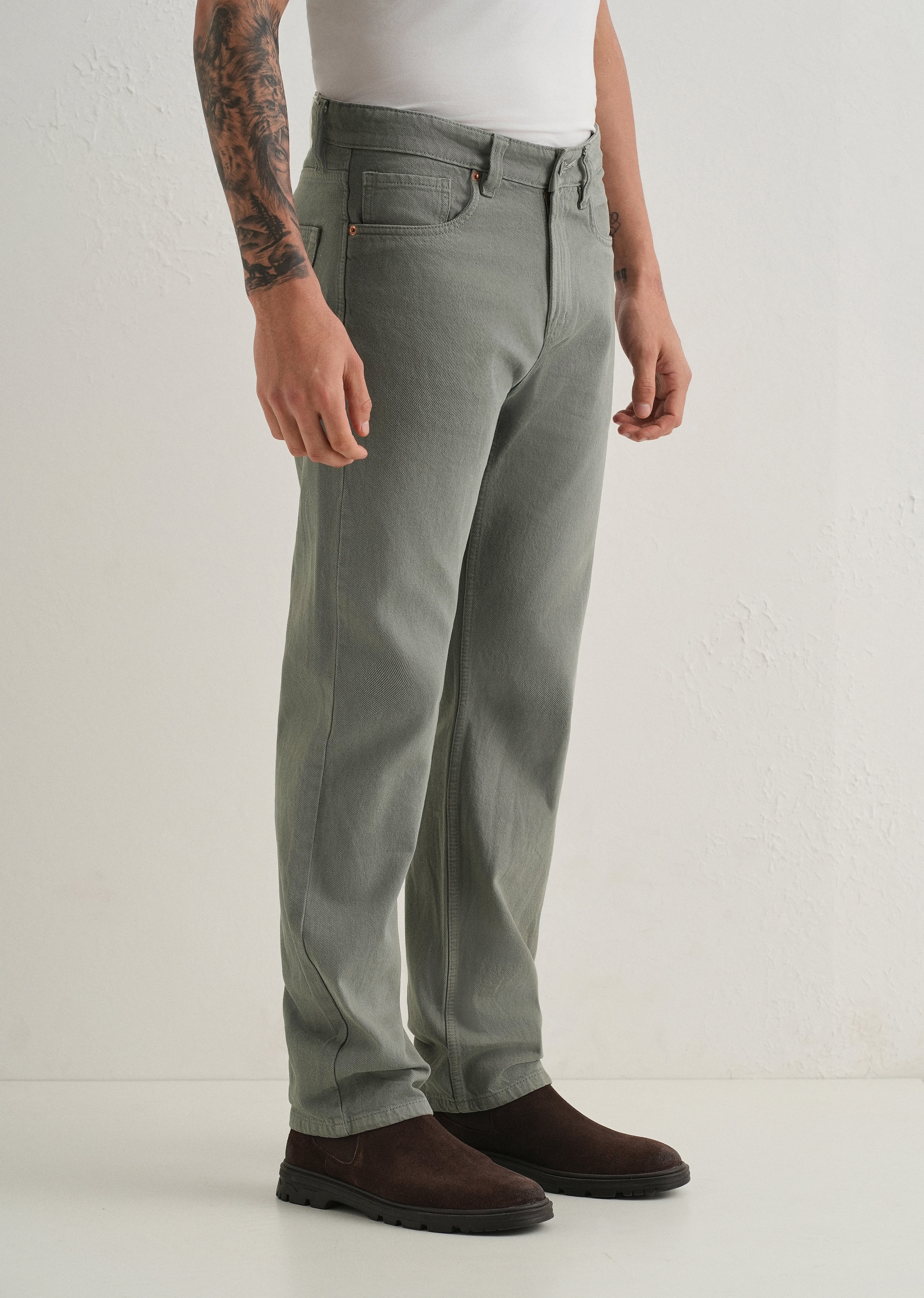 Dark Grey Regular Fit Denim - Image 4