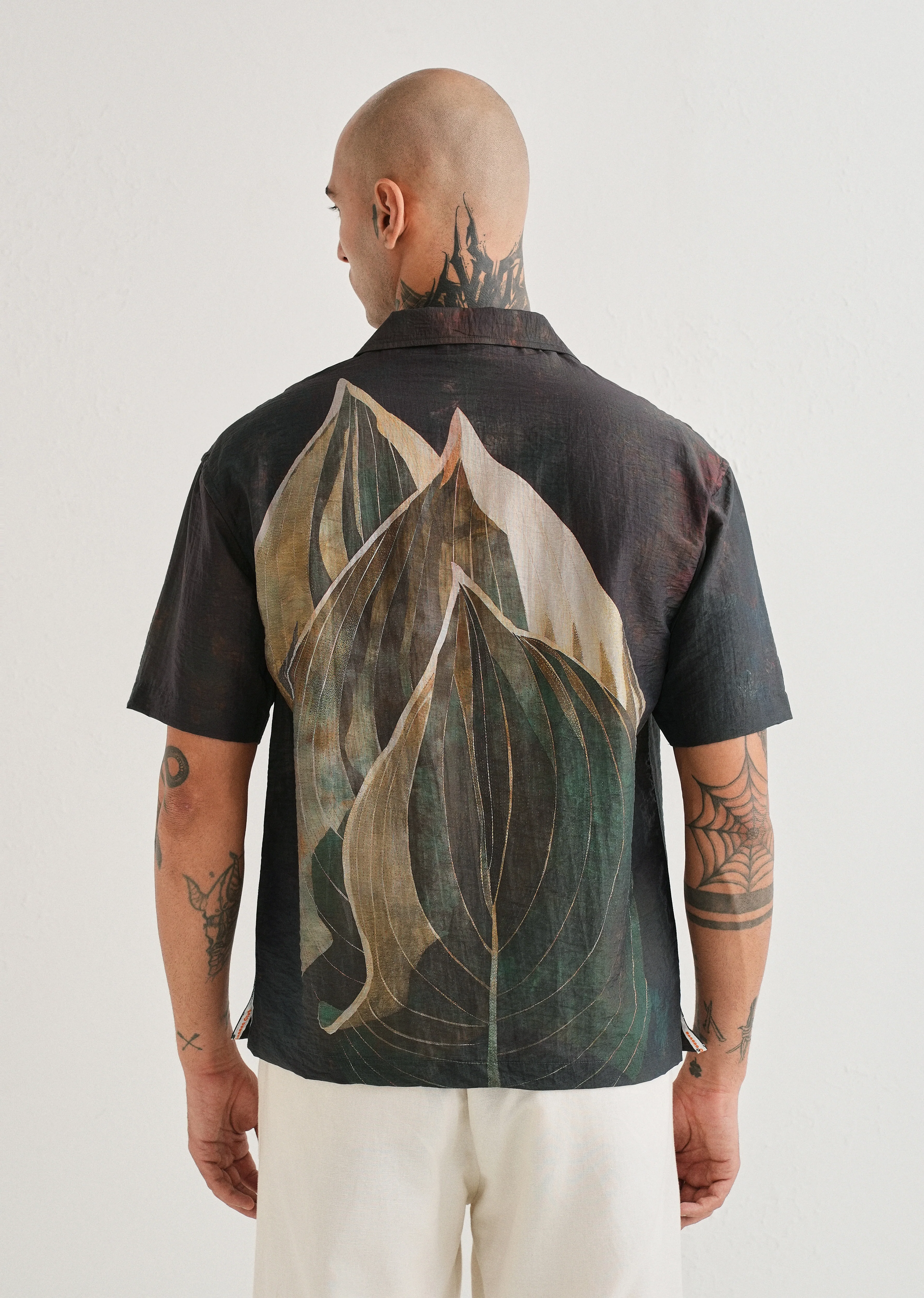 Dark Tropical Placement Print Shirt - Image 4