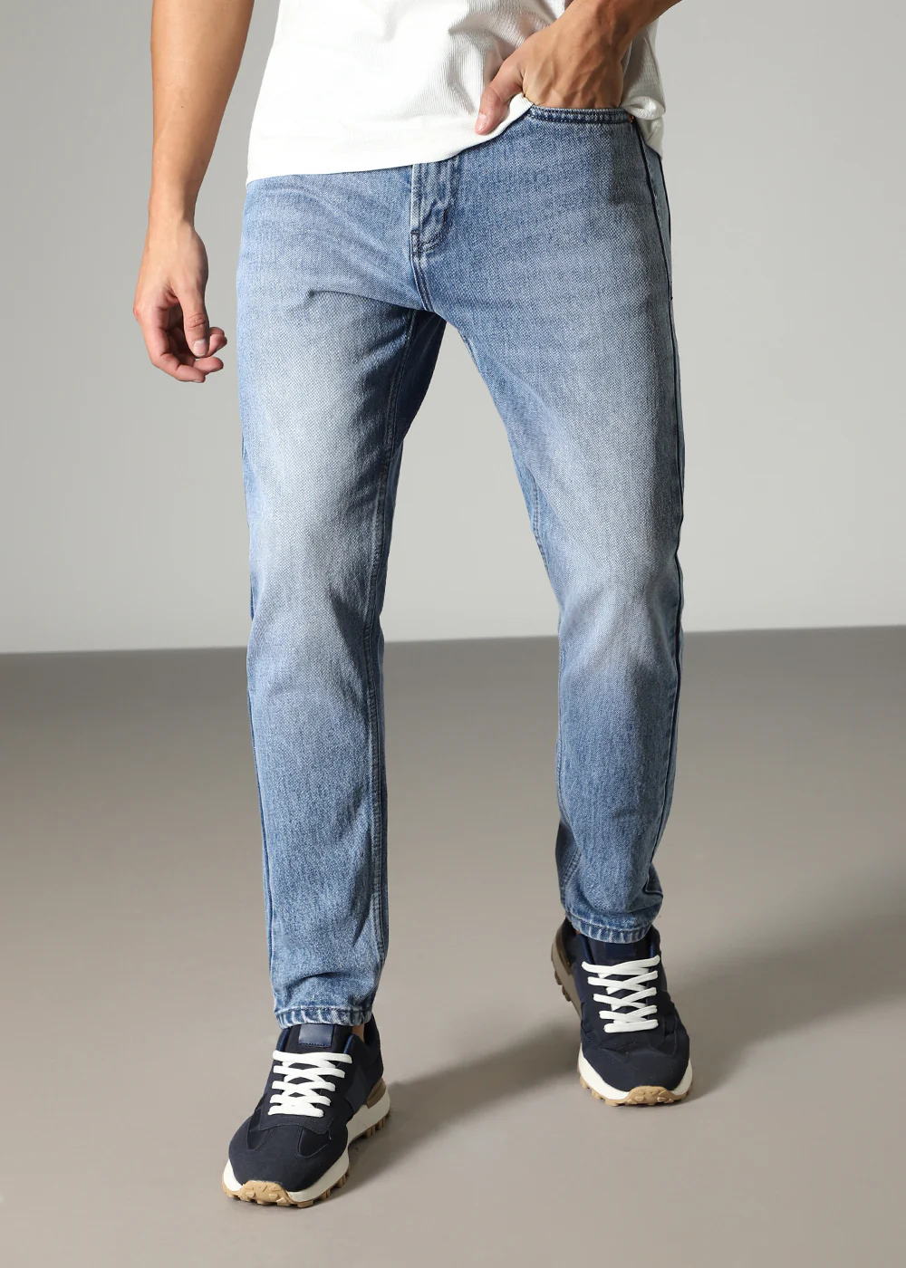 Faded Blue Straight Fit Jeans - Image 3