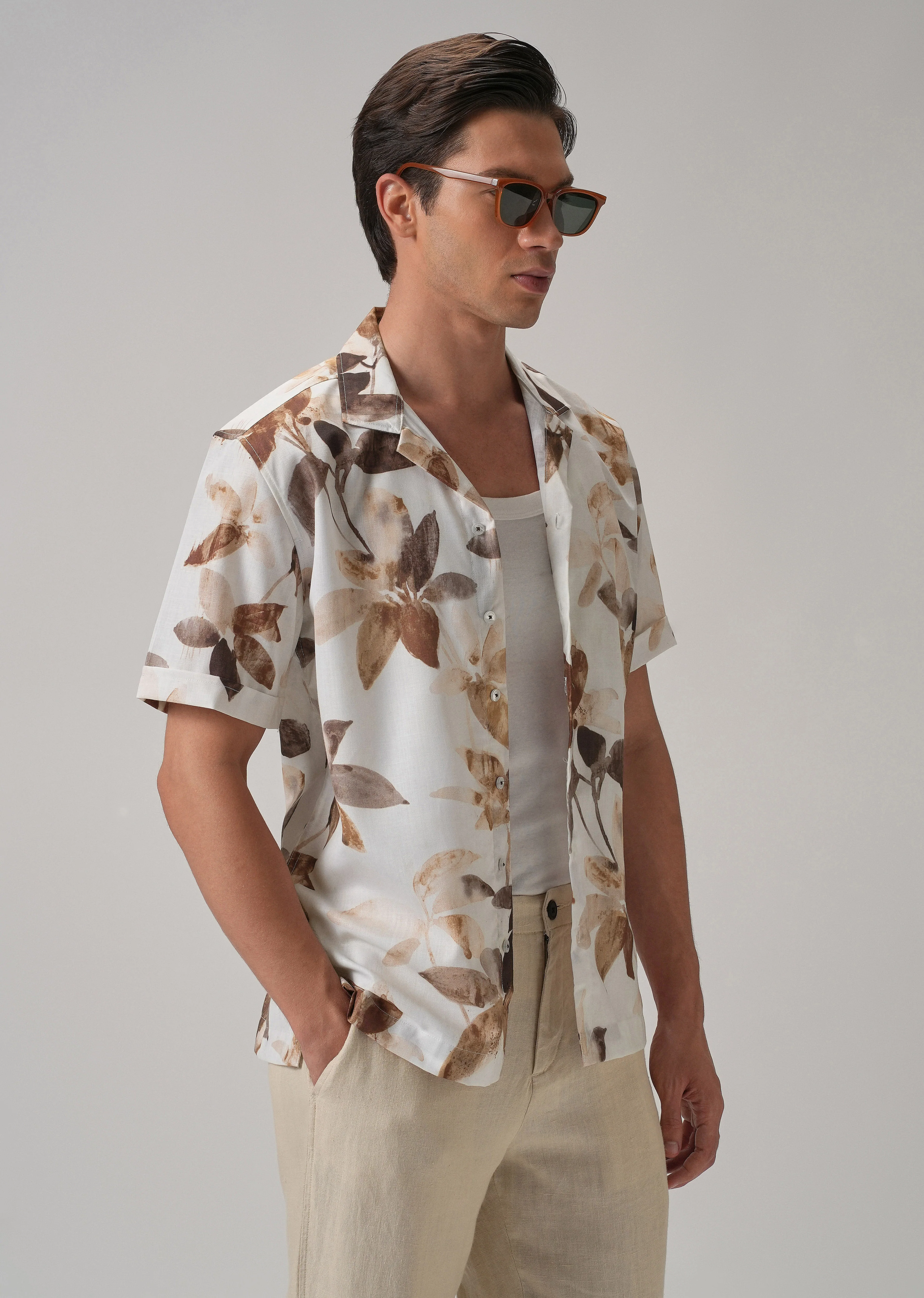 Floriated Half Sleeve Shirt