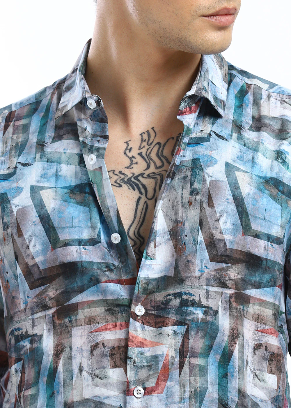Geo Abstract Print Shirt - Image 3
