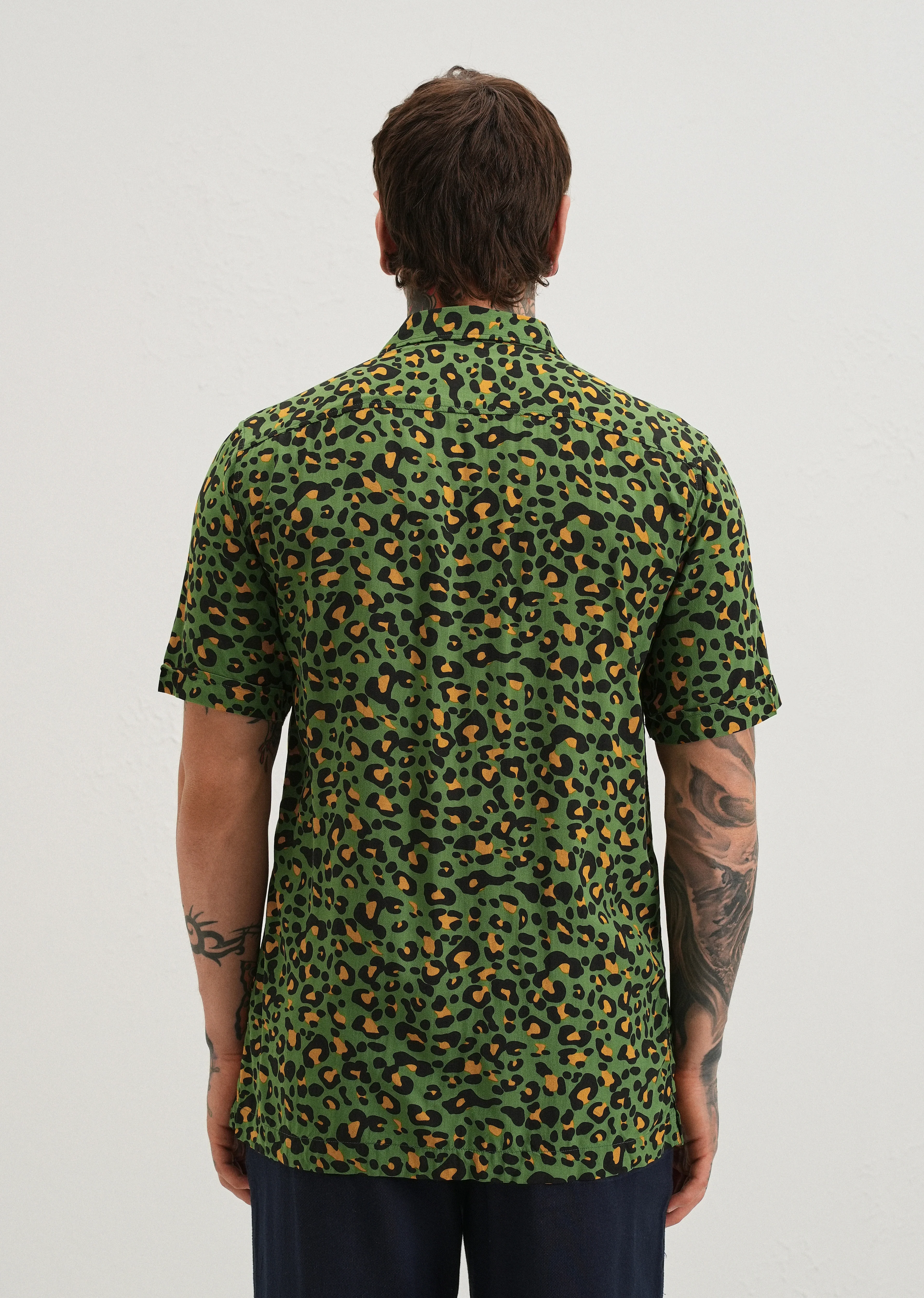 Green Leopardic Print Half sleeve shirt - Image 2