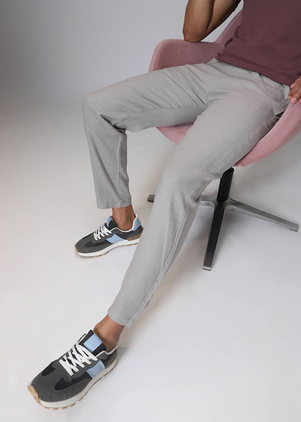 Grey Drawstring Linen Pant - Image 3