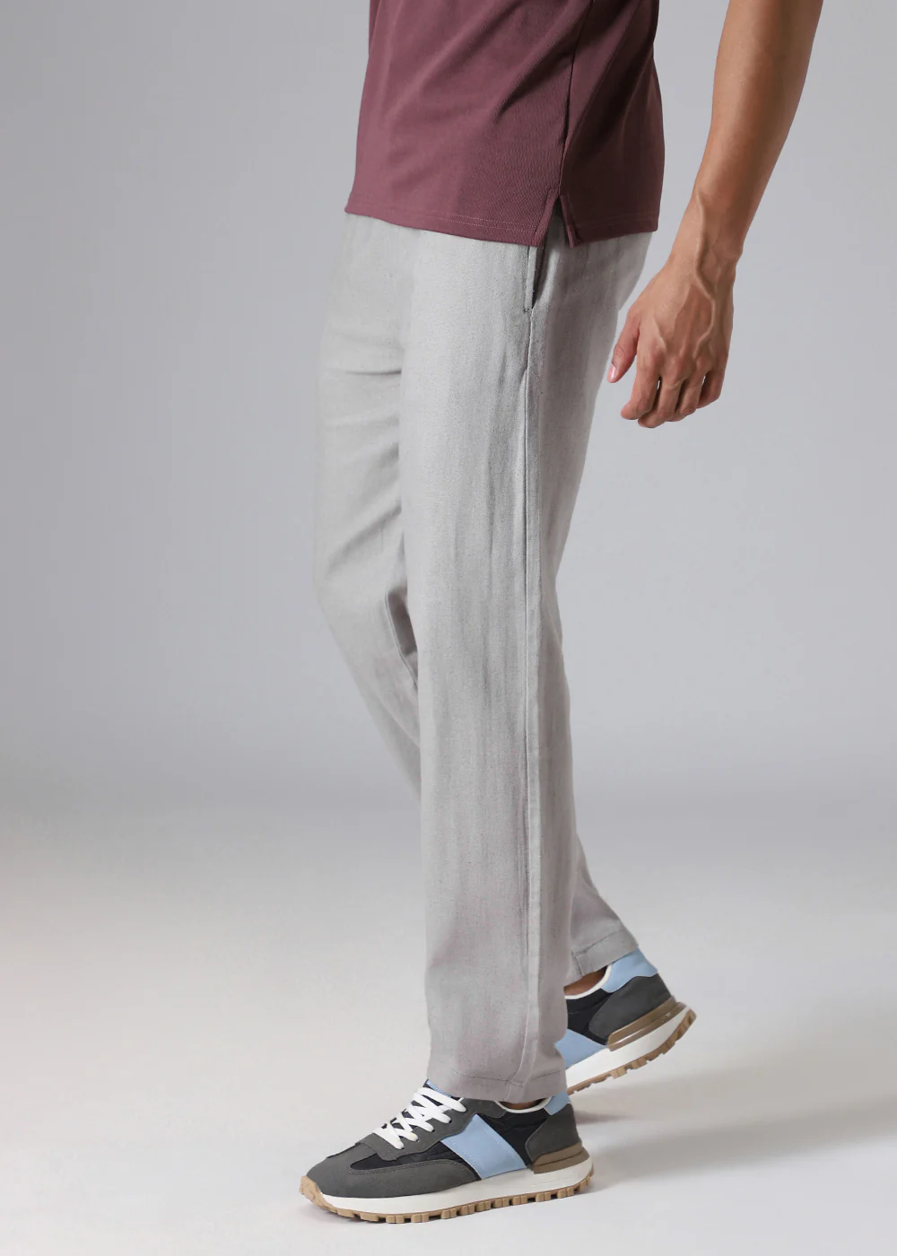Grey Drawstring Linen Pant - Image 5