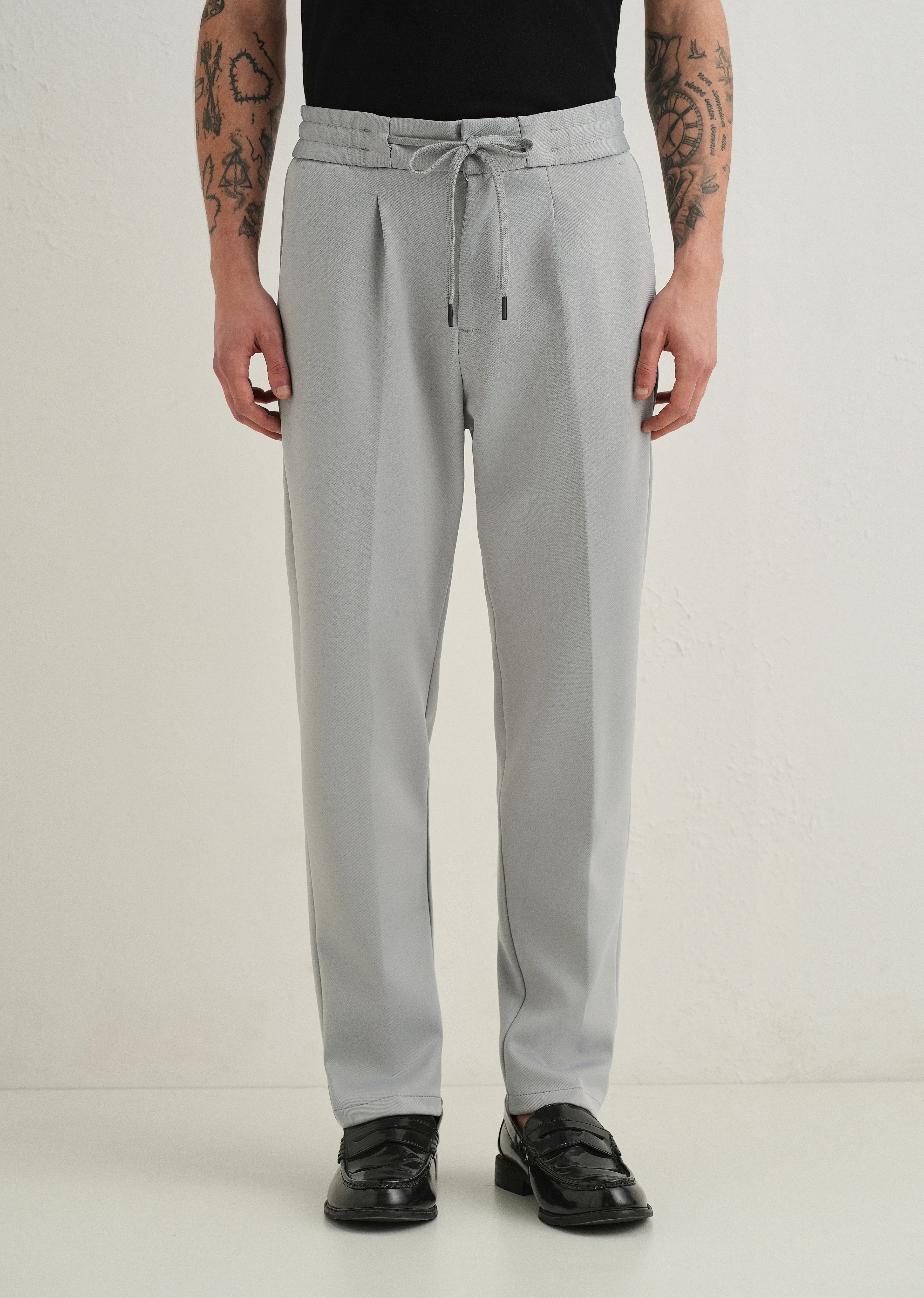 Grey Drawstring Trousers - Image 3