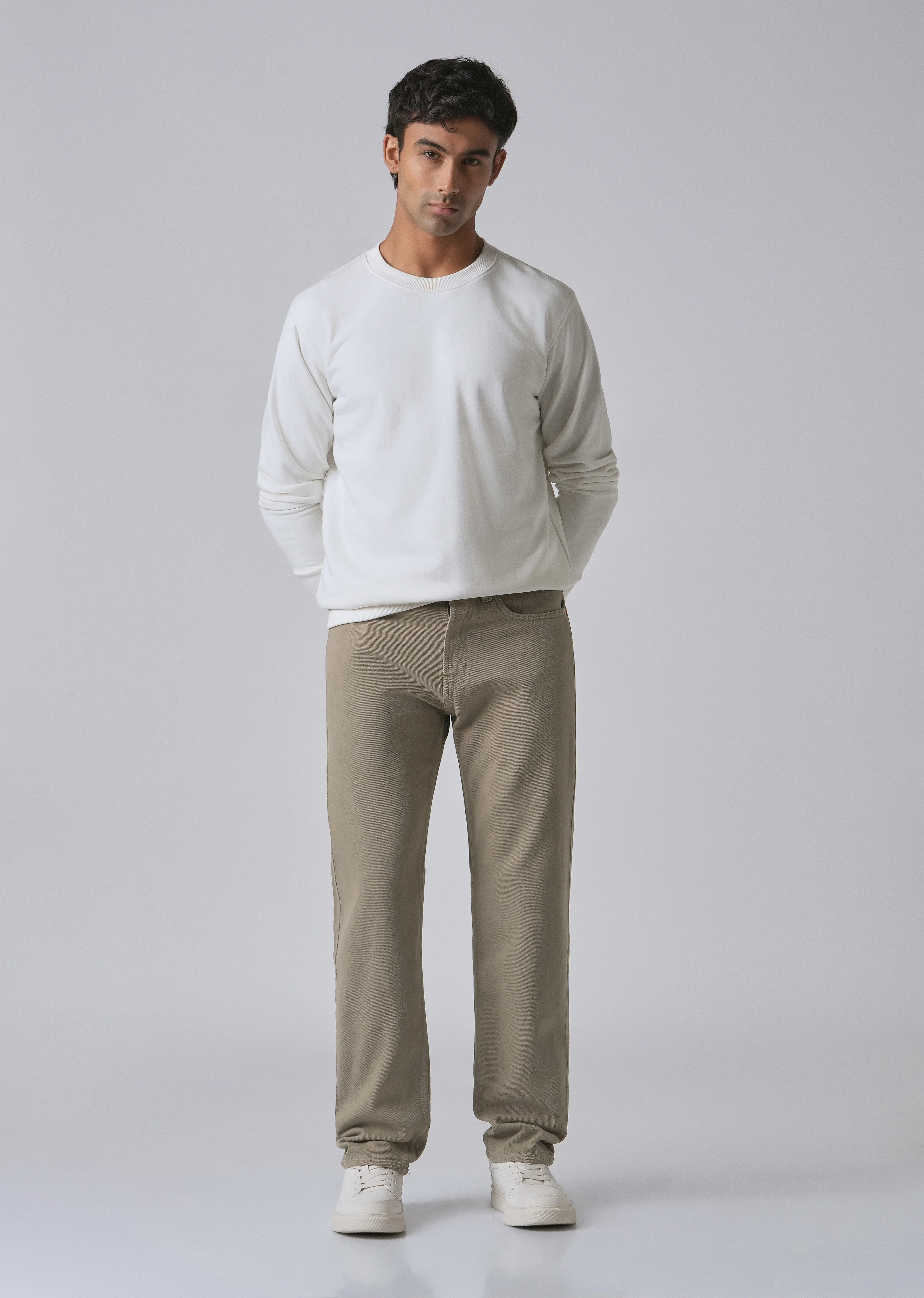 Khaki Green Straight Fit Denim - Image 6