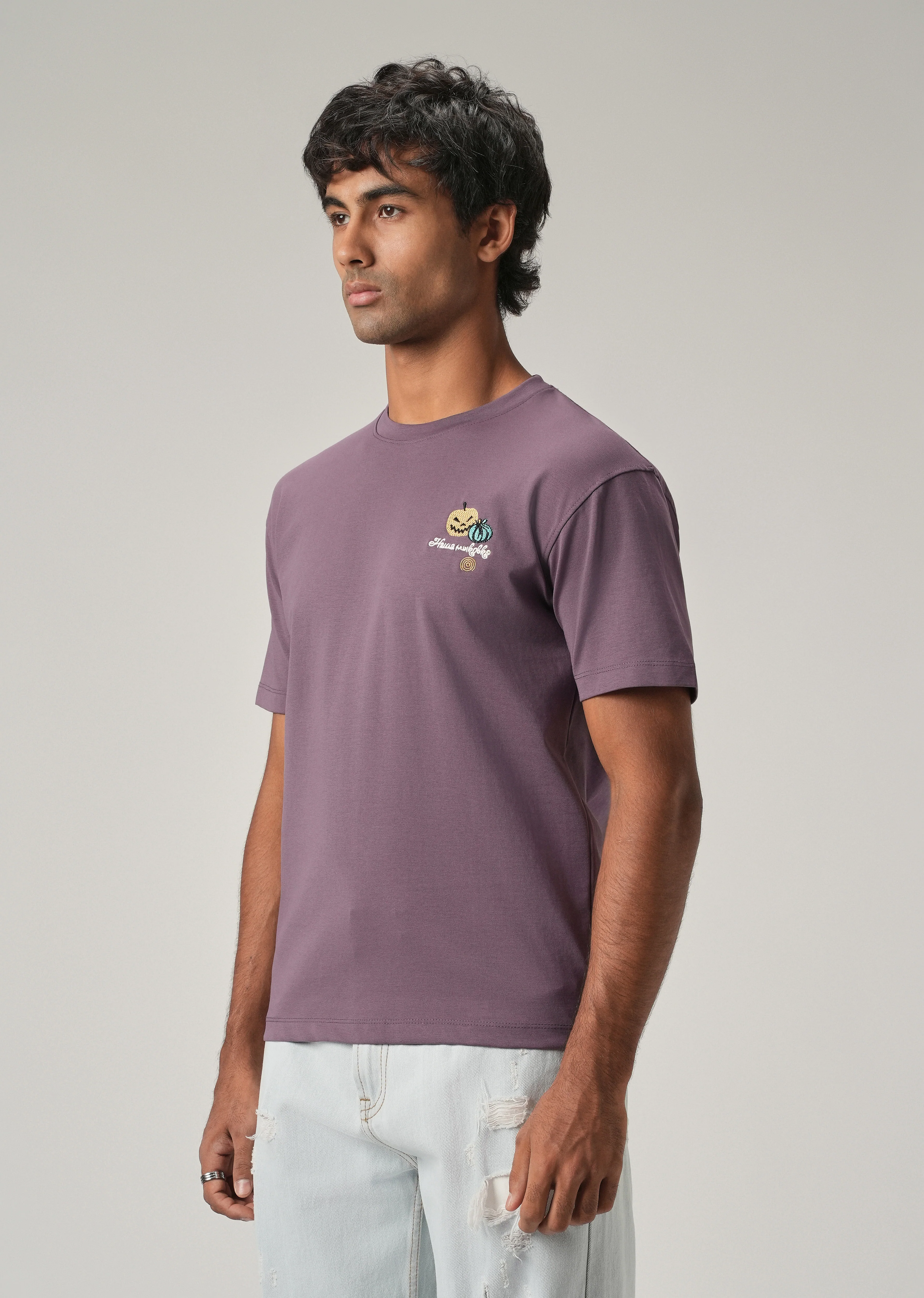 Lavender Back Print Slim Fit T-Shirt - Image 4