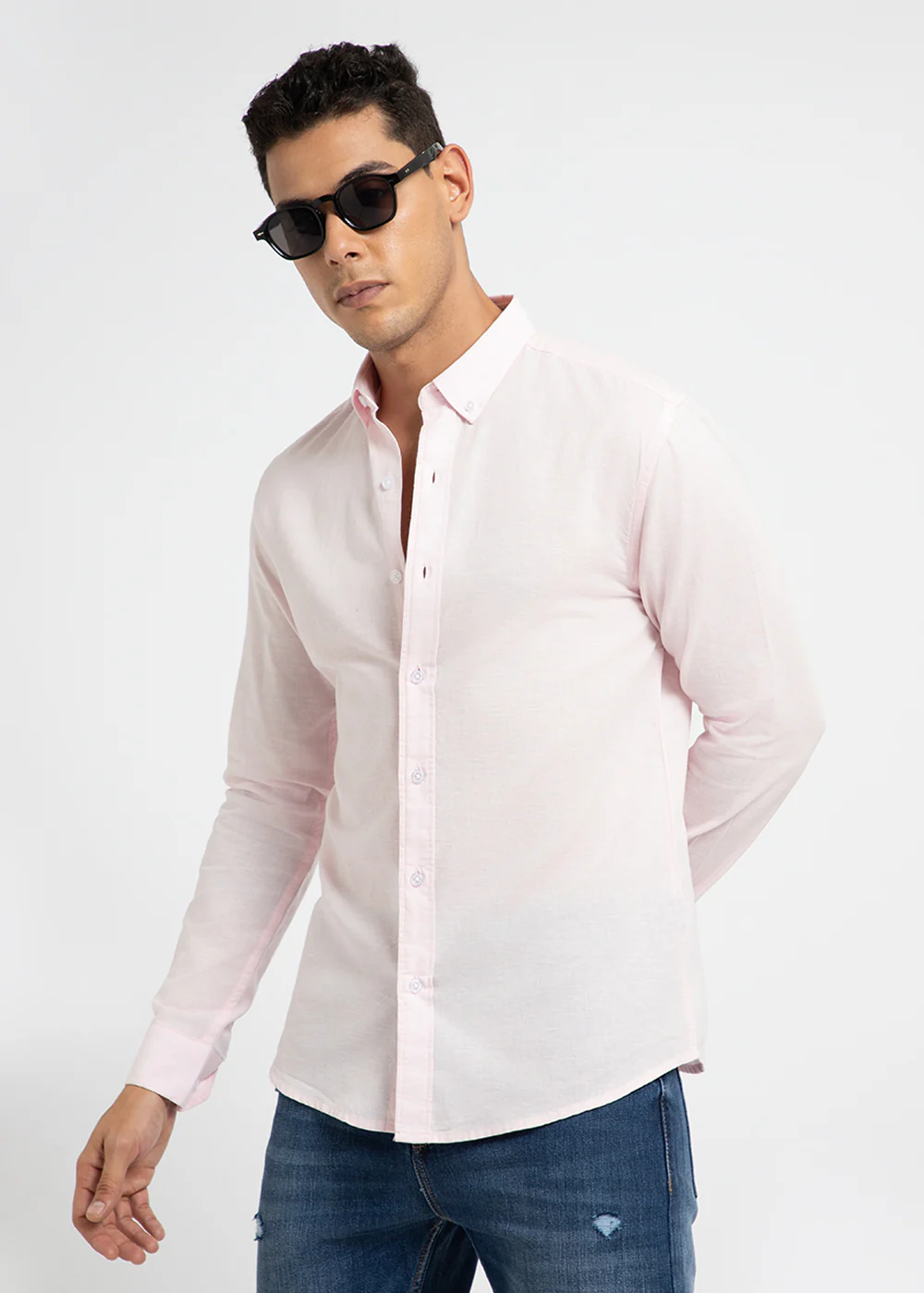 Light Pink Cotton Linen Shirt - Image 6