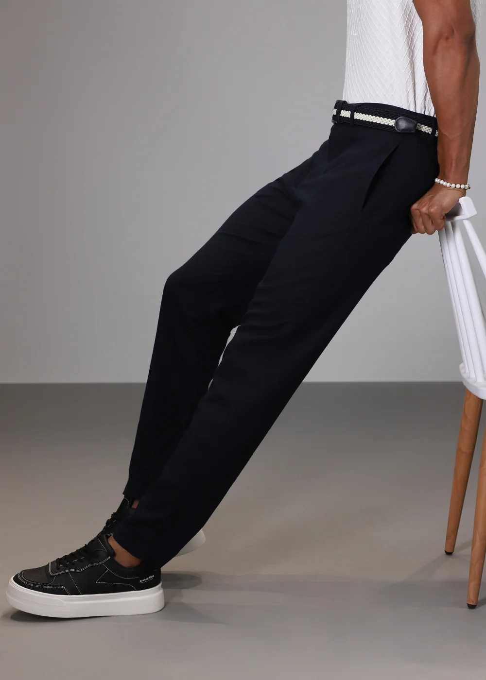 Navy Blue Comfort Fit Linen Pant - Image 4