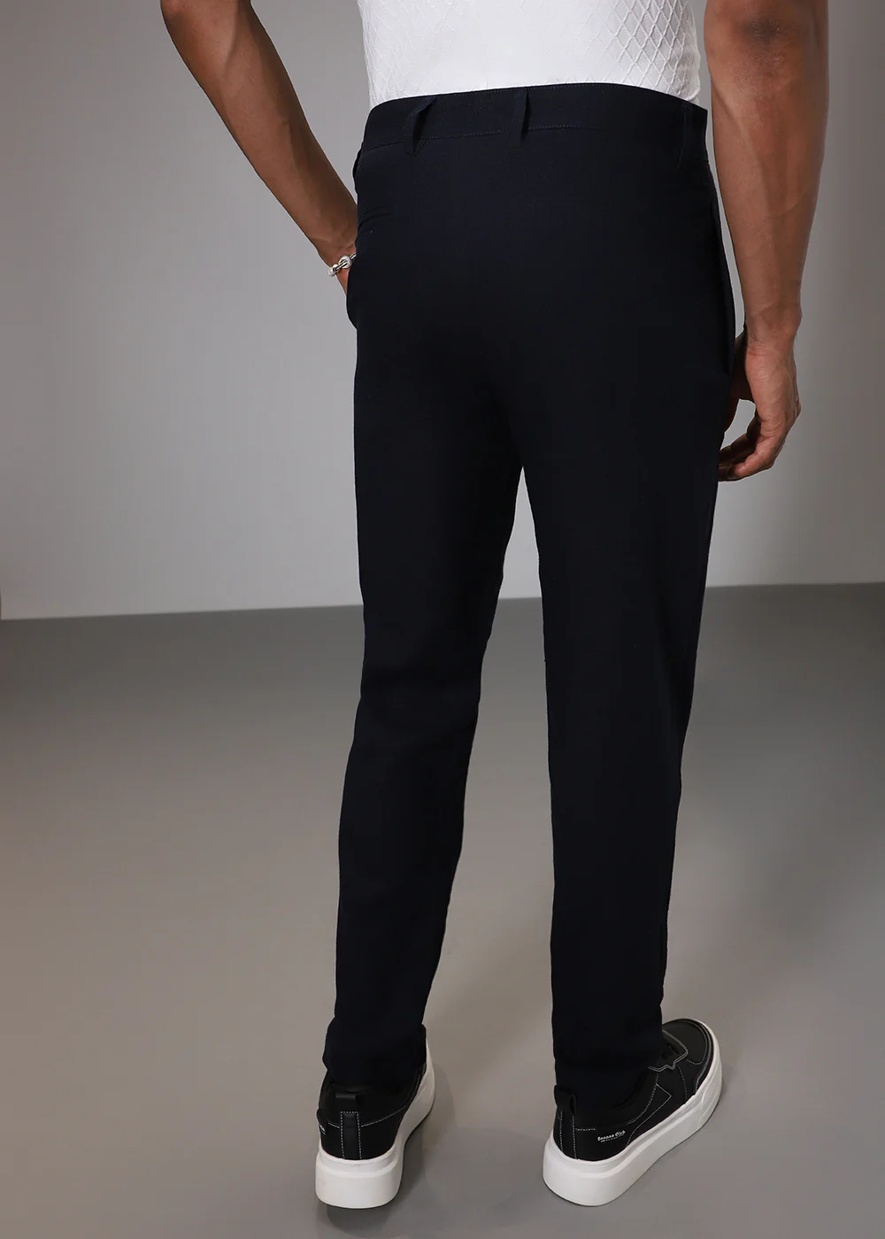 Navy Blue Comfort Fit Linen Pant - Image 5