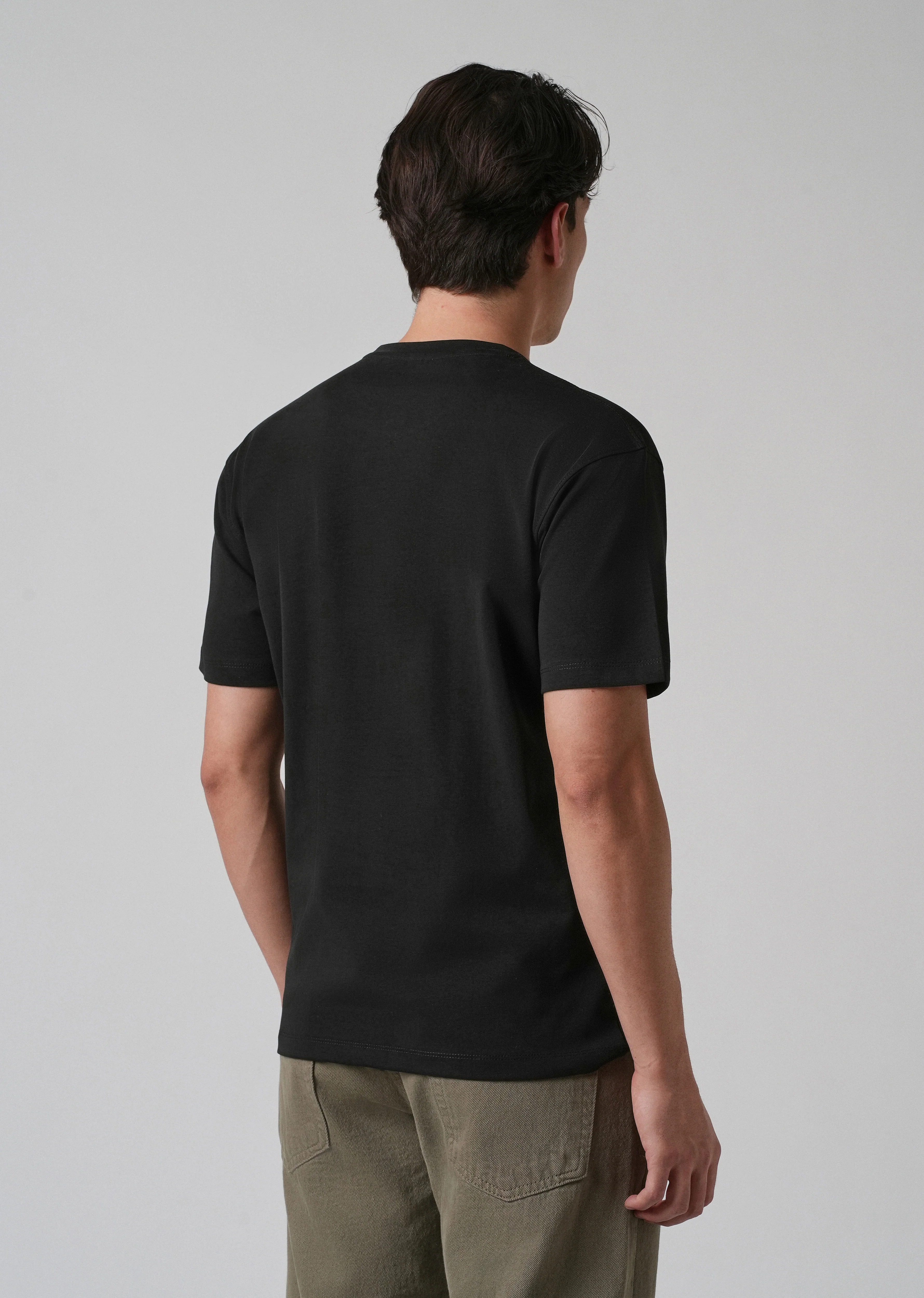 Noir Black Embossed Printed Slim Fit T-shirt - Image 2