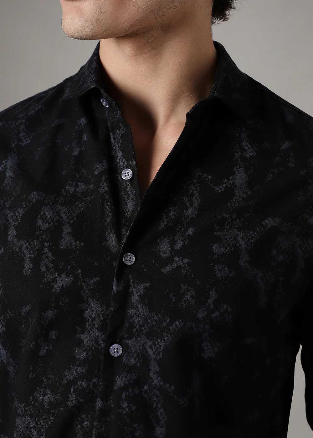 Sable Black Abstract Printed Shirt - Image 2