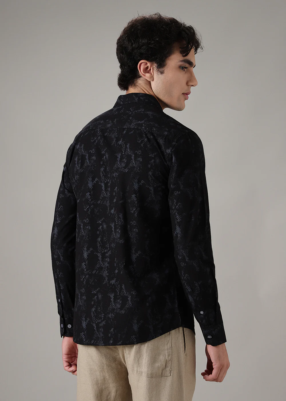 Sable Black Abstract Printed Shirt - Image 4