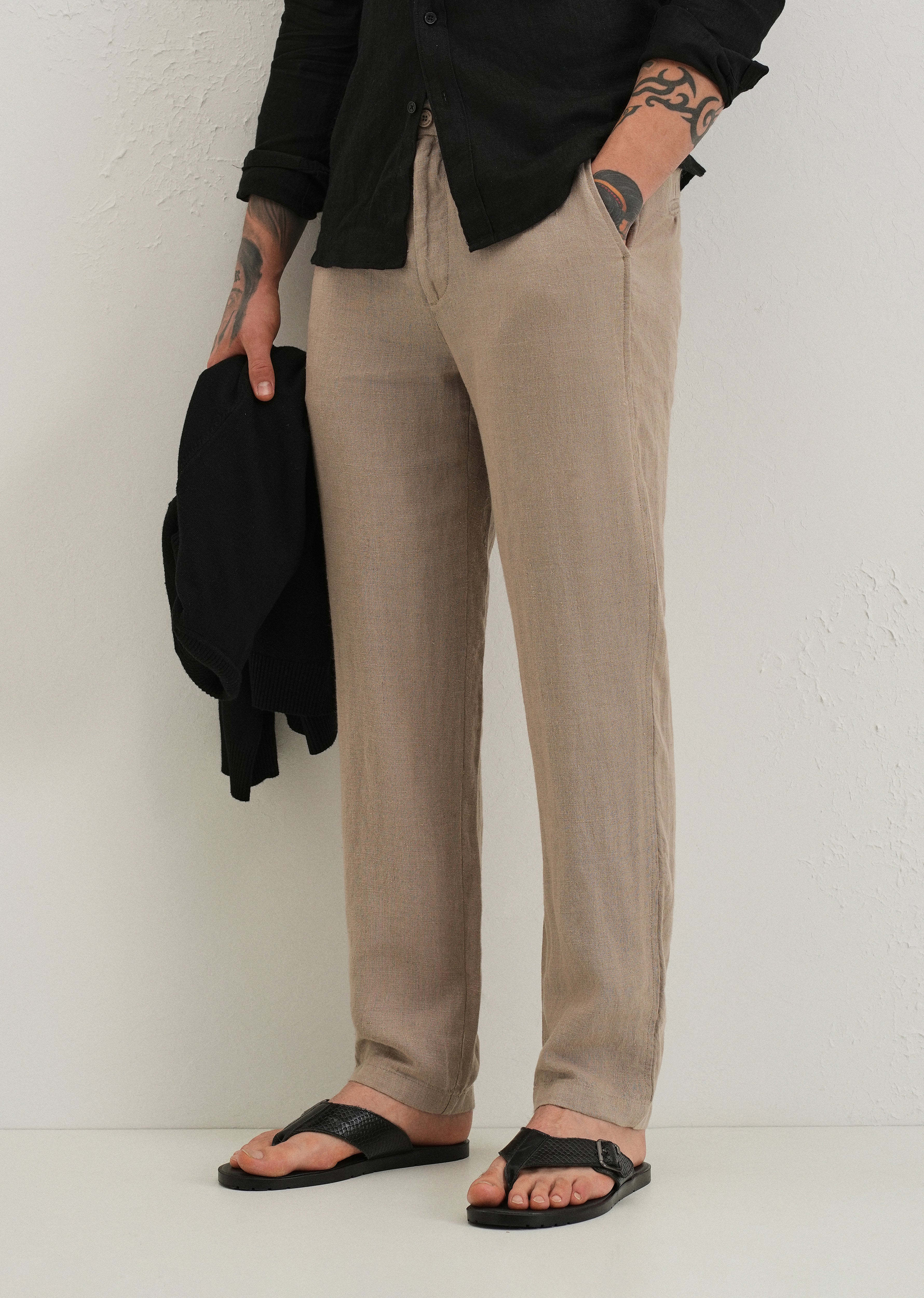 Sand Brown Linen pant - Image 7