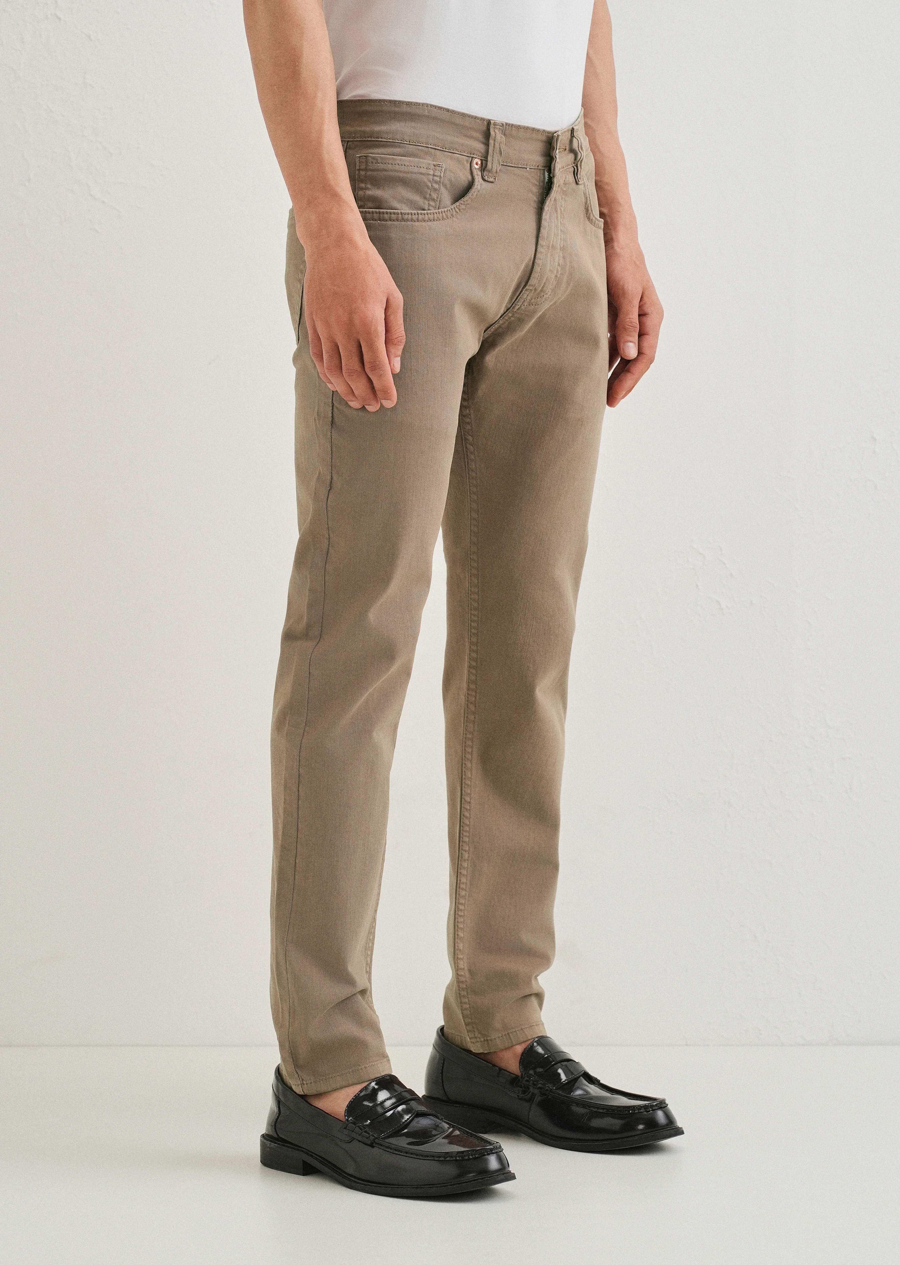 Sand Brown Slim fit Jeans - Image 4