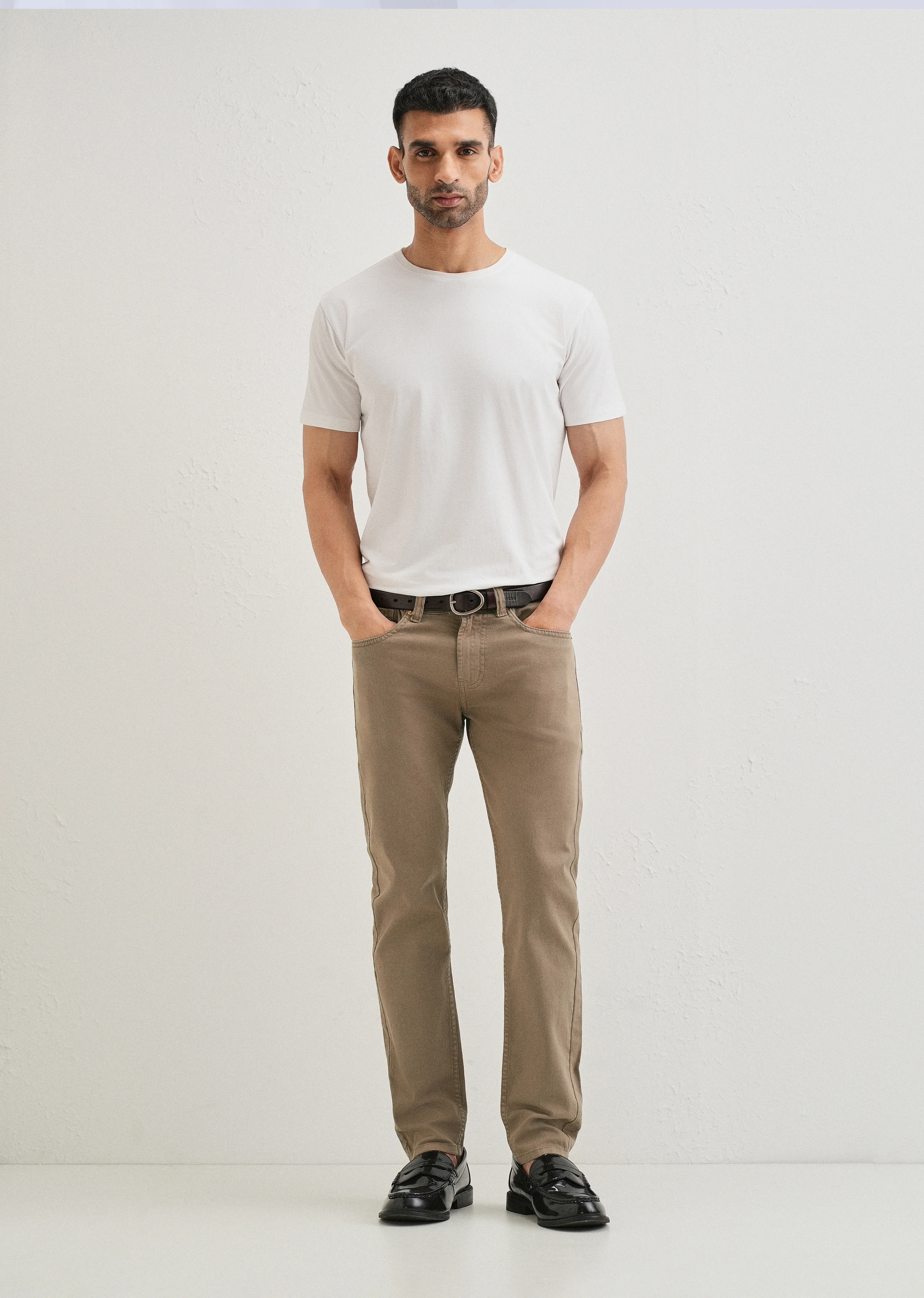 Sand Brown Slim fit Jeans - Image 6