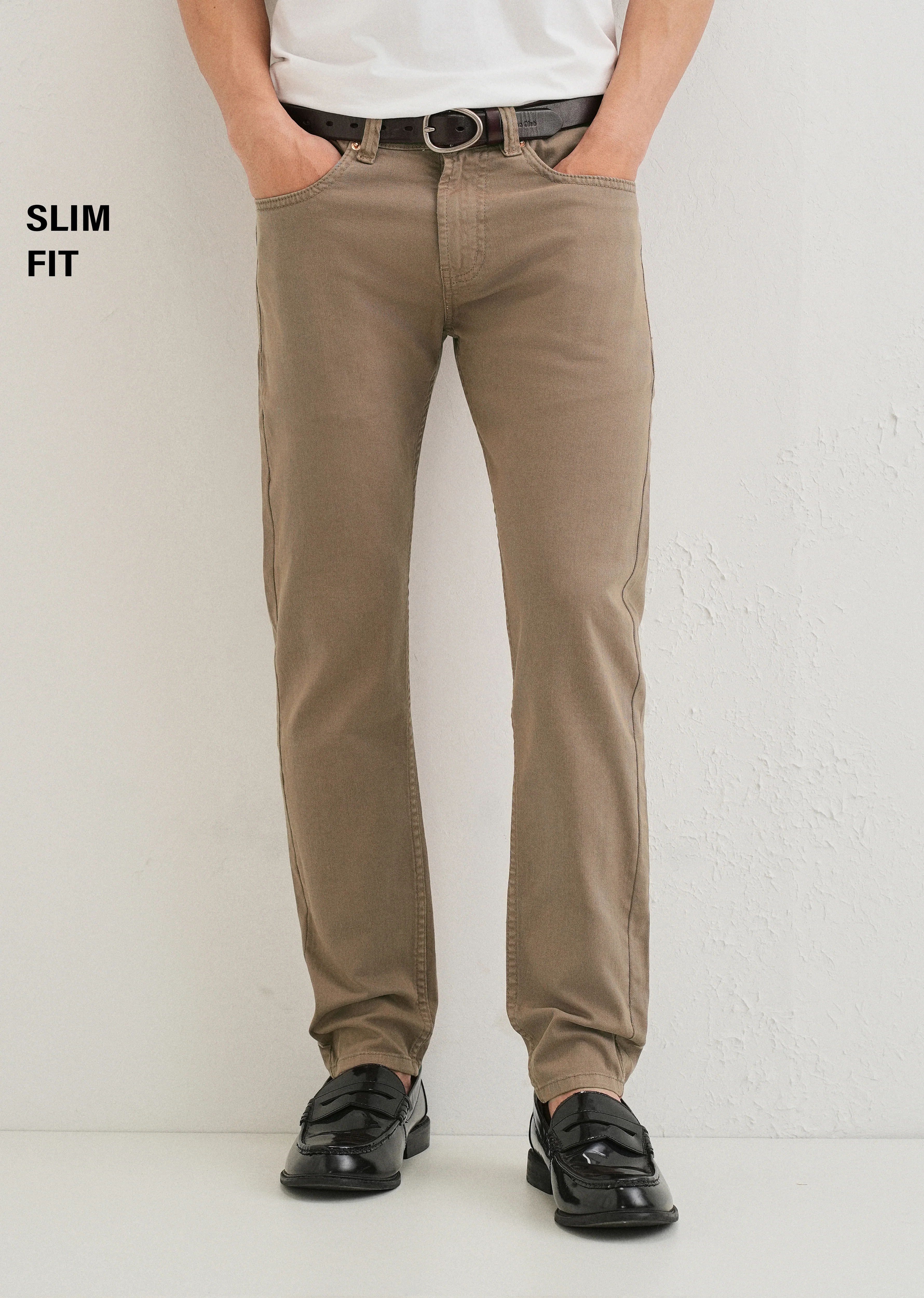 Sand Brown Slim fit Jeans - Image 7