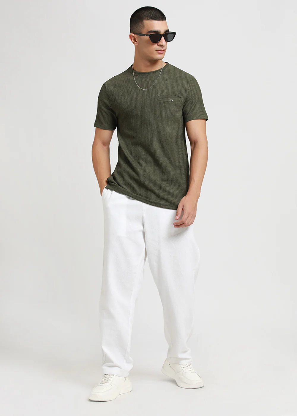 Stone White Textured Pants - Image 8