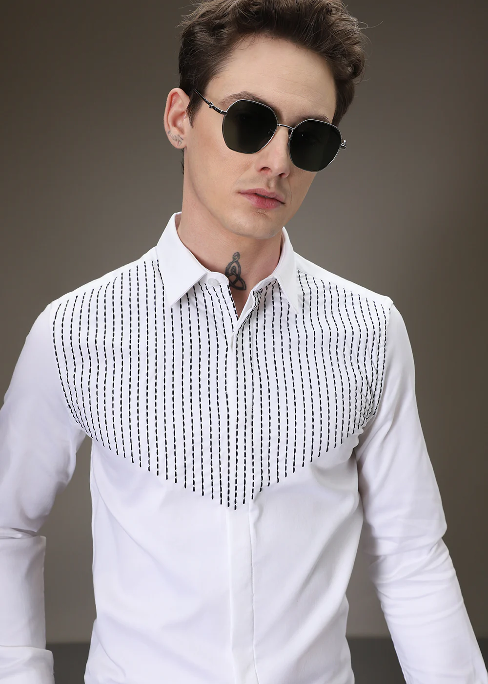 Stride Needle Work White Shirt - Image 6