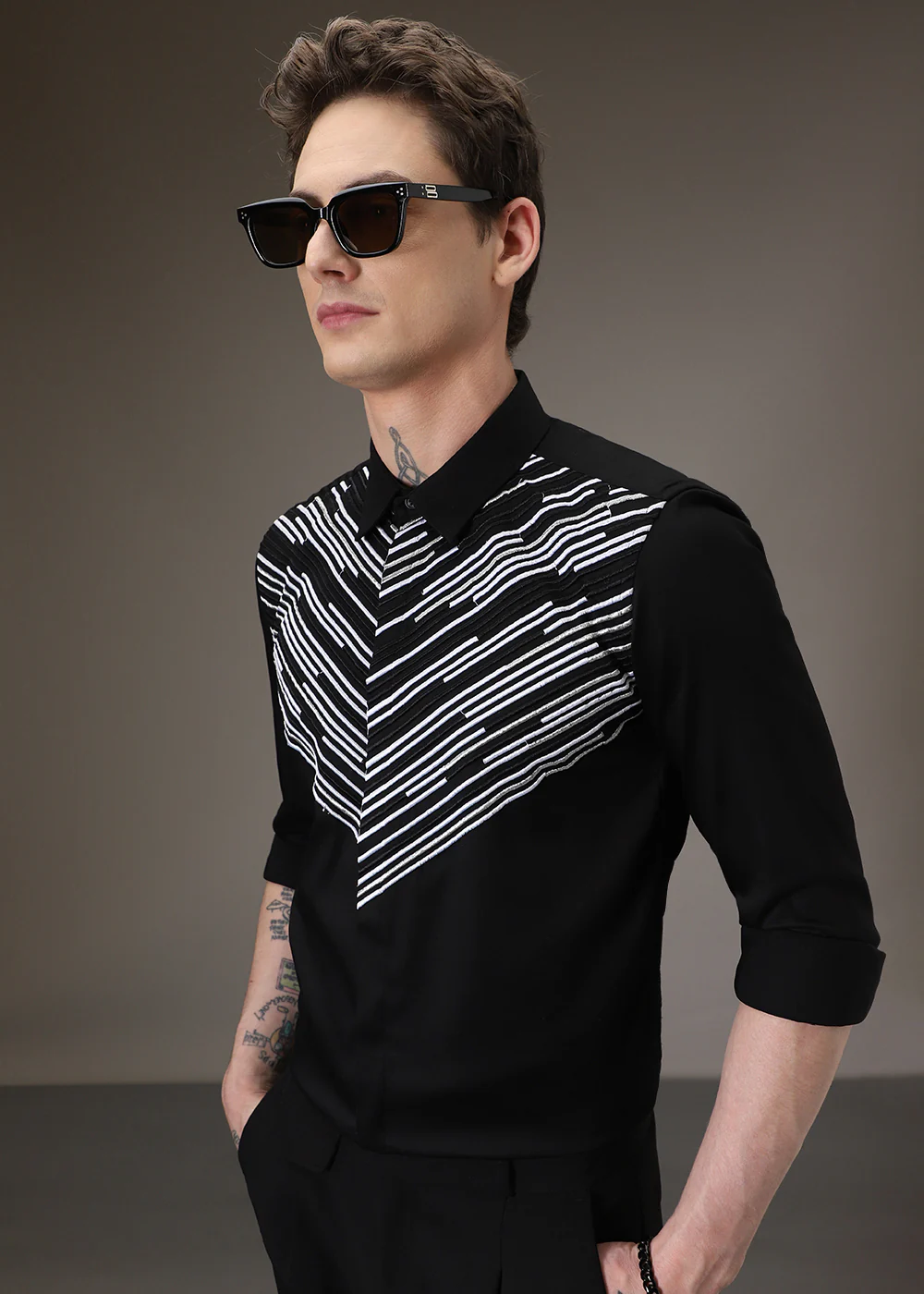 Strike Needle Work Black Shirt - Image 2