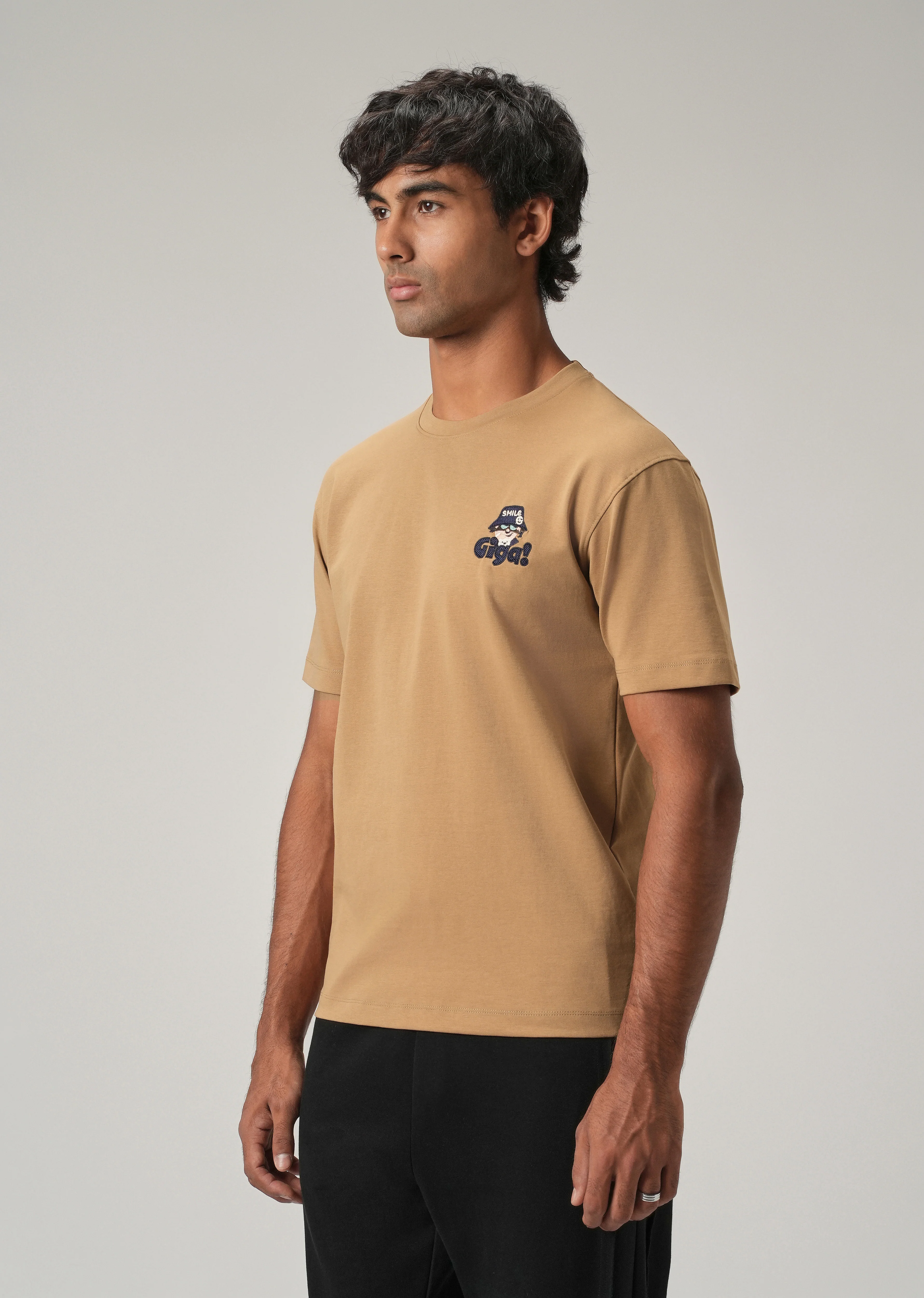 Tan Back Print Slim Fit T-Shirt - Image 4