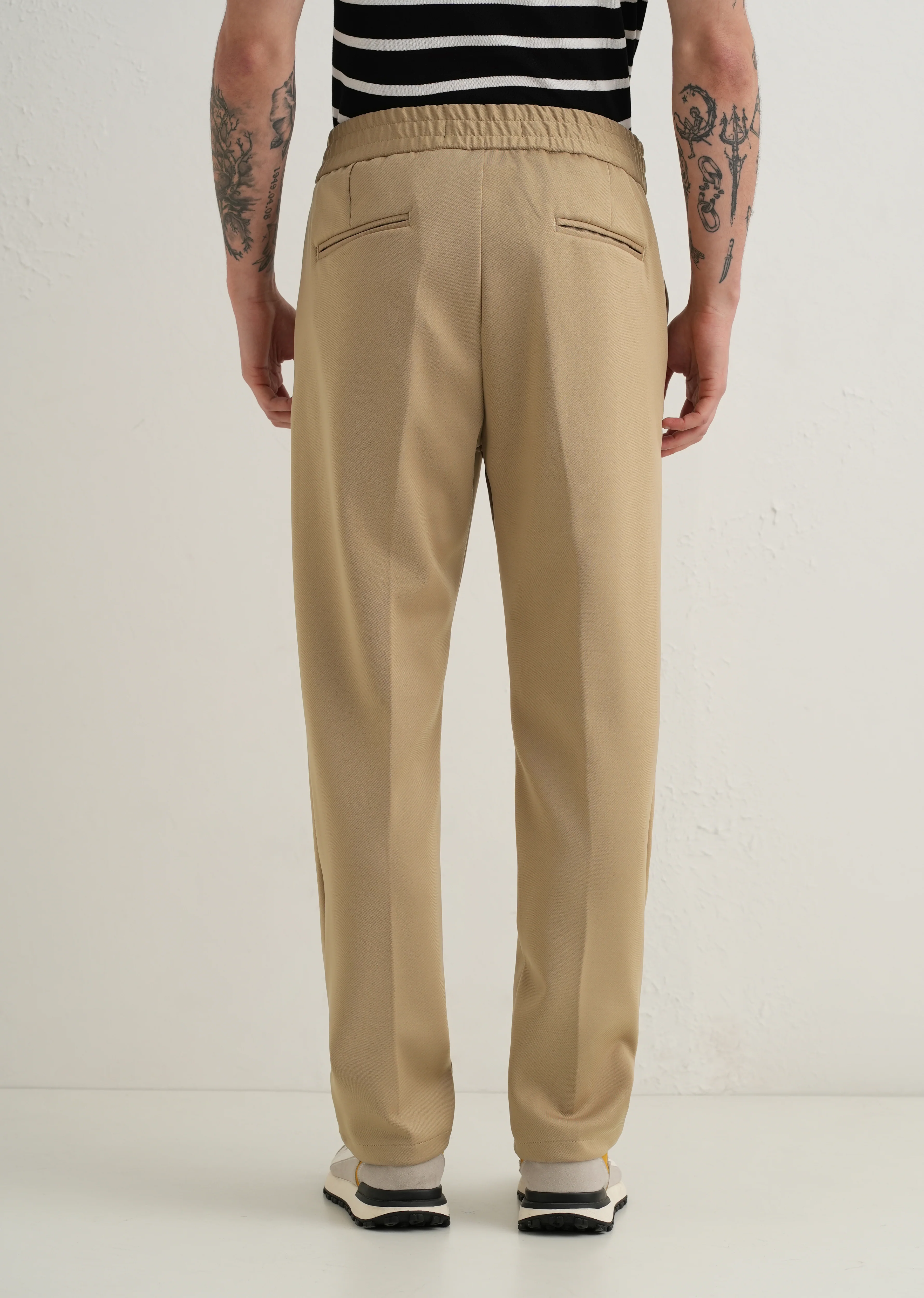 Tan Drawstring Trousers - Image 2