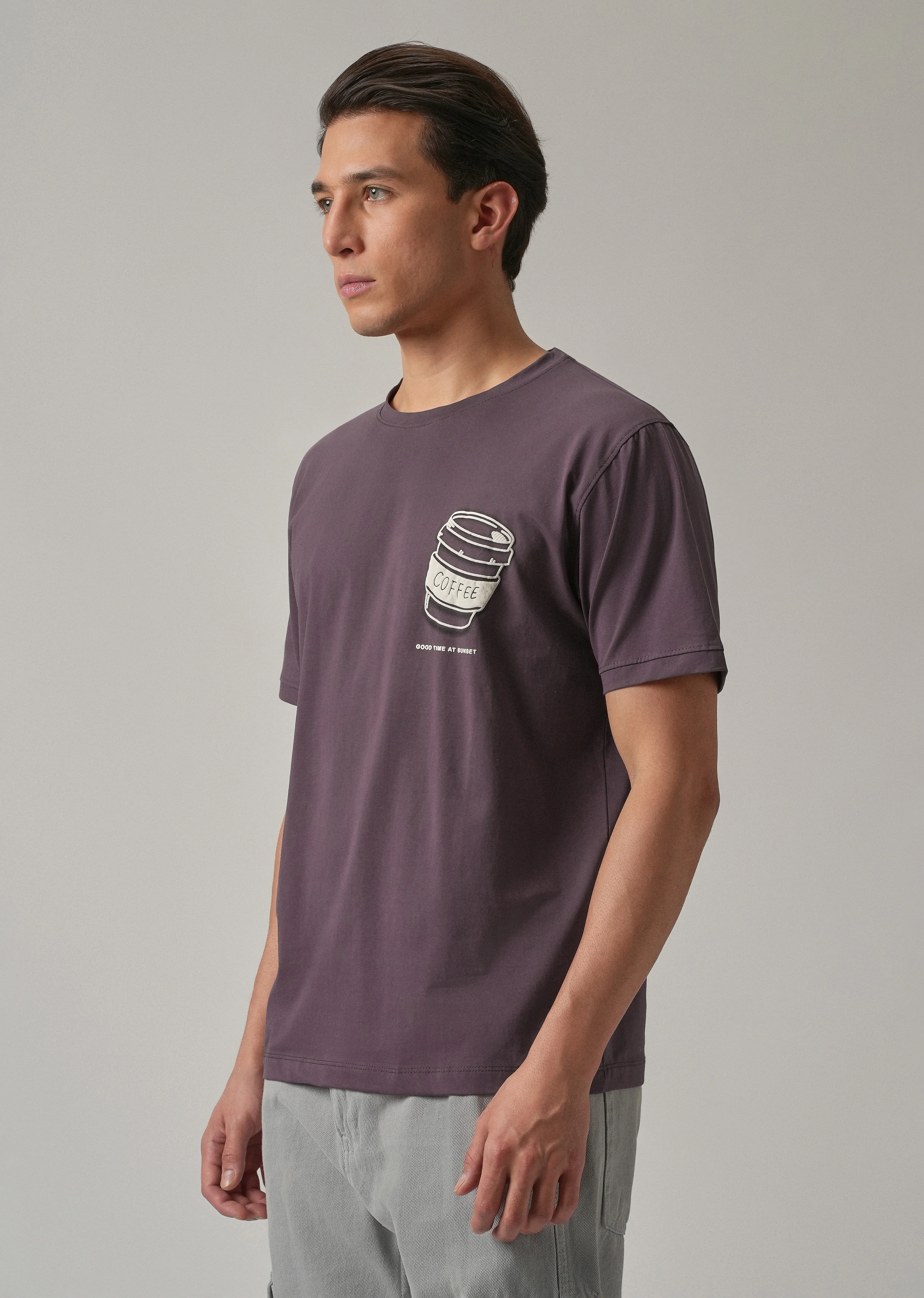 Violet Printed Slim Fit T-Shirt - Image 4