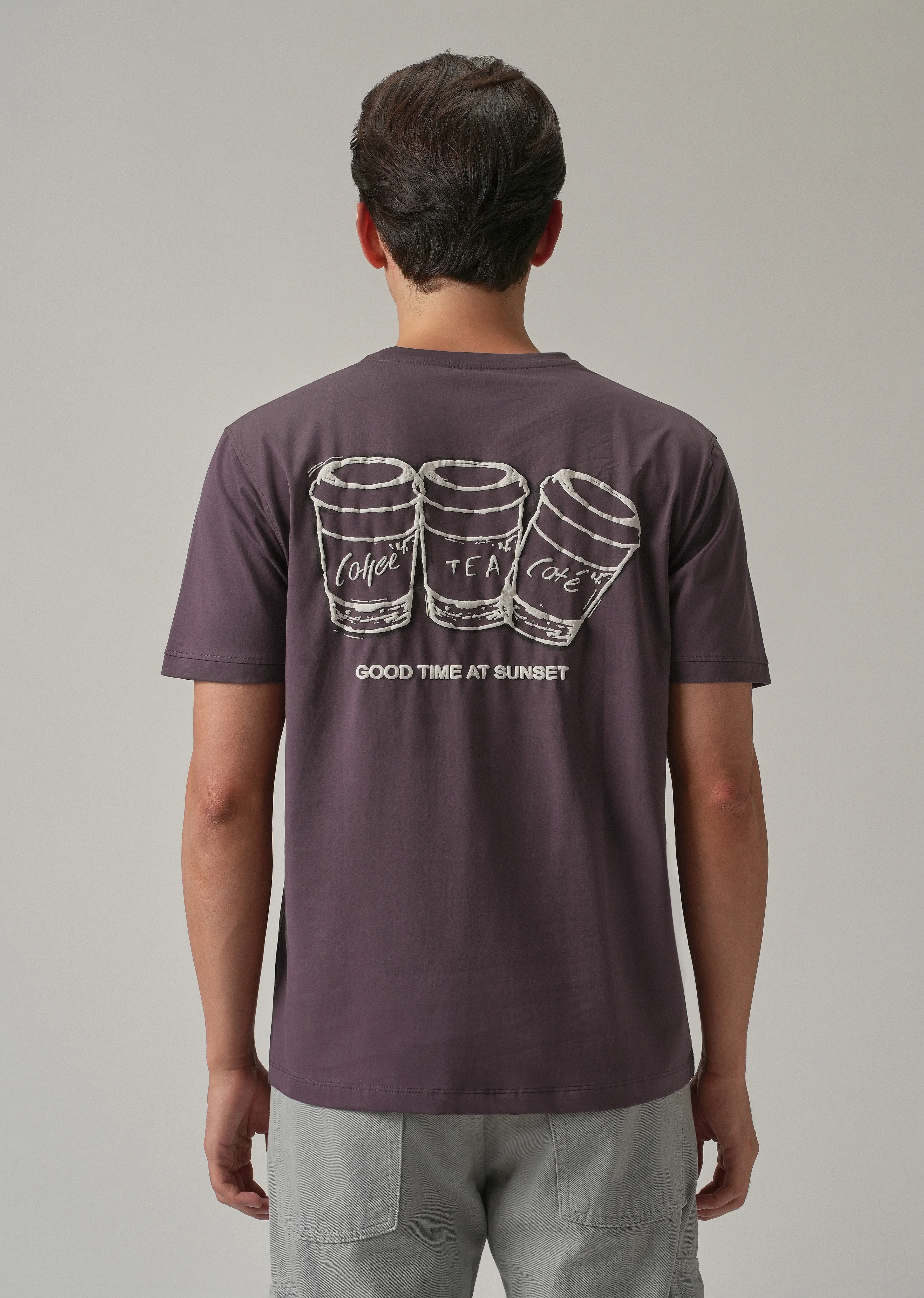 Violet Printed Slim Fit T-Shirt - Image 5