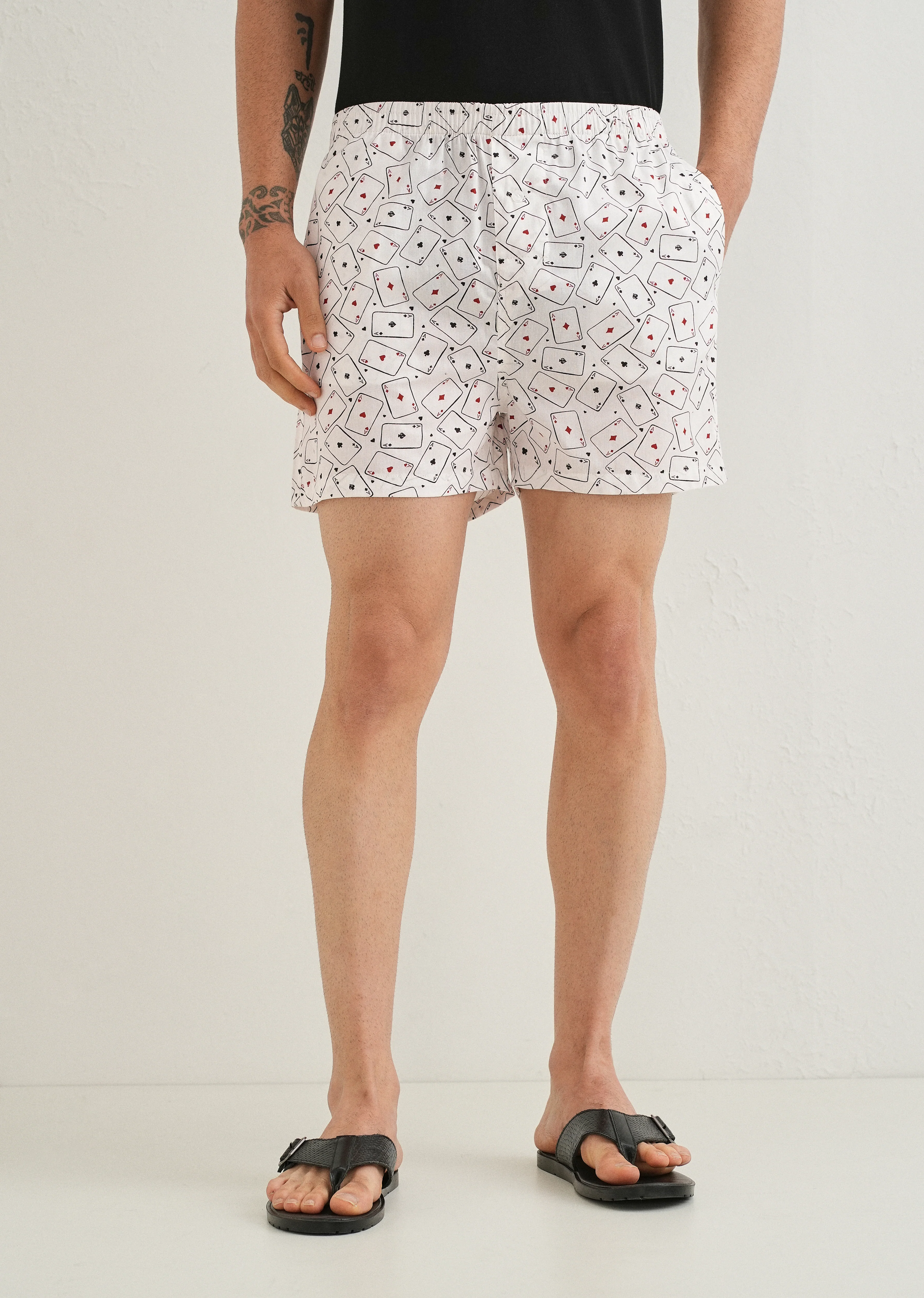 White Ace Card Printed Boxer - Image 2